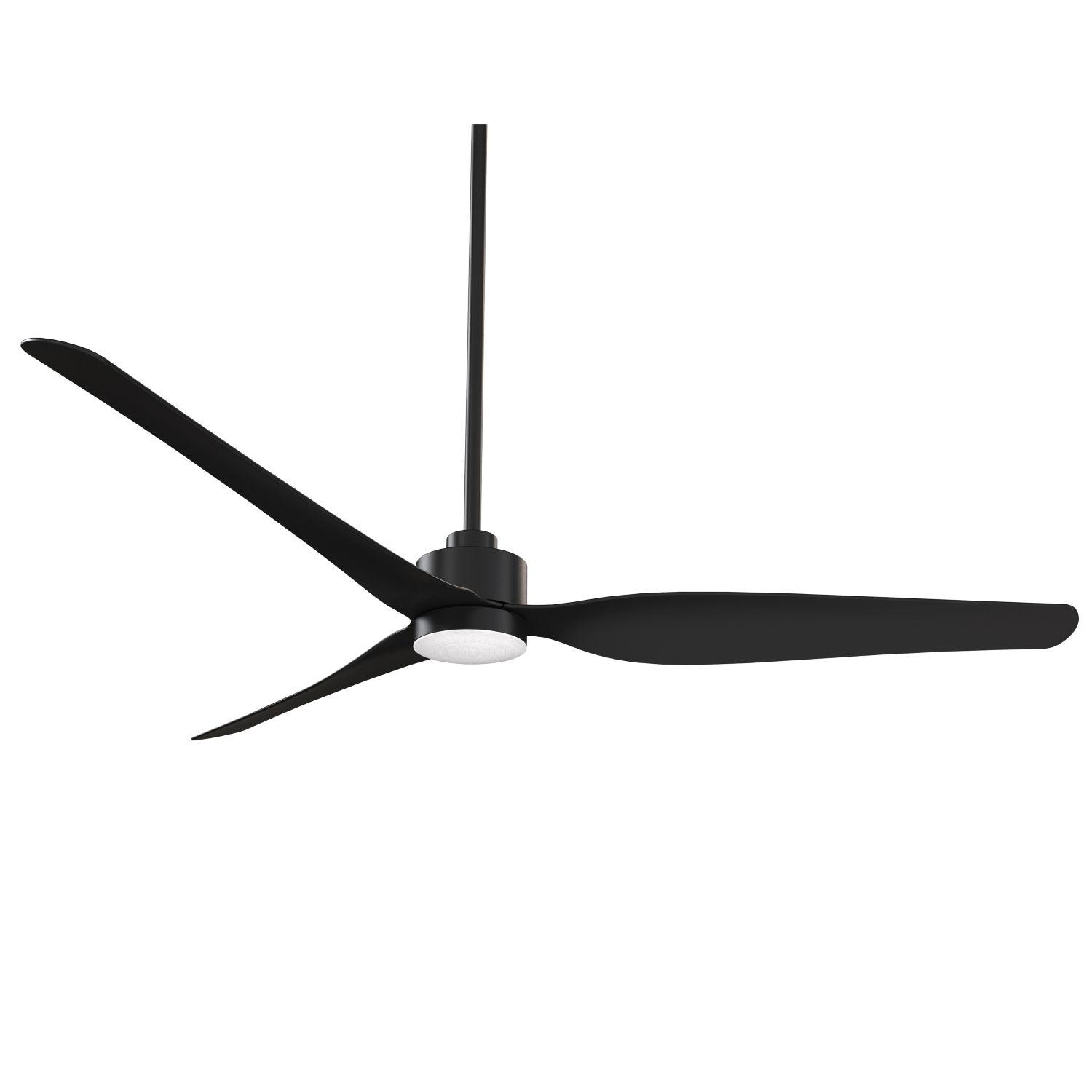 Norwynd F822L-CL 72-inch 5CCT LED Smart Coastal-Rated Indoor/Outdoor Ceiling Fan in Coal Black Finish w/ Coal Black Blades - White Background thumbnail