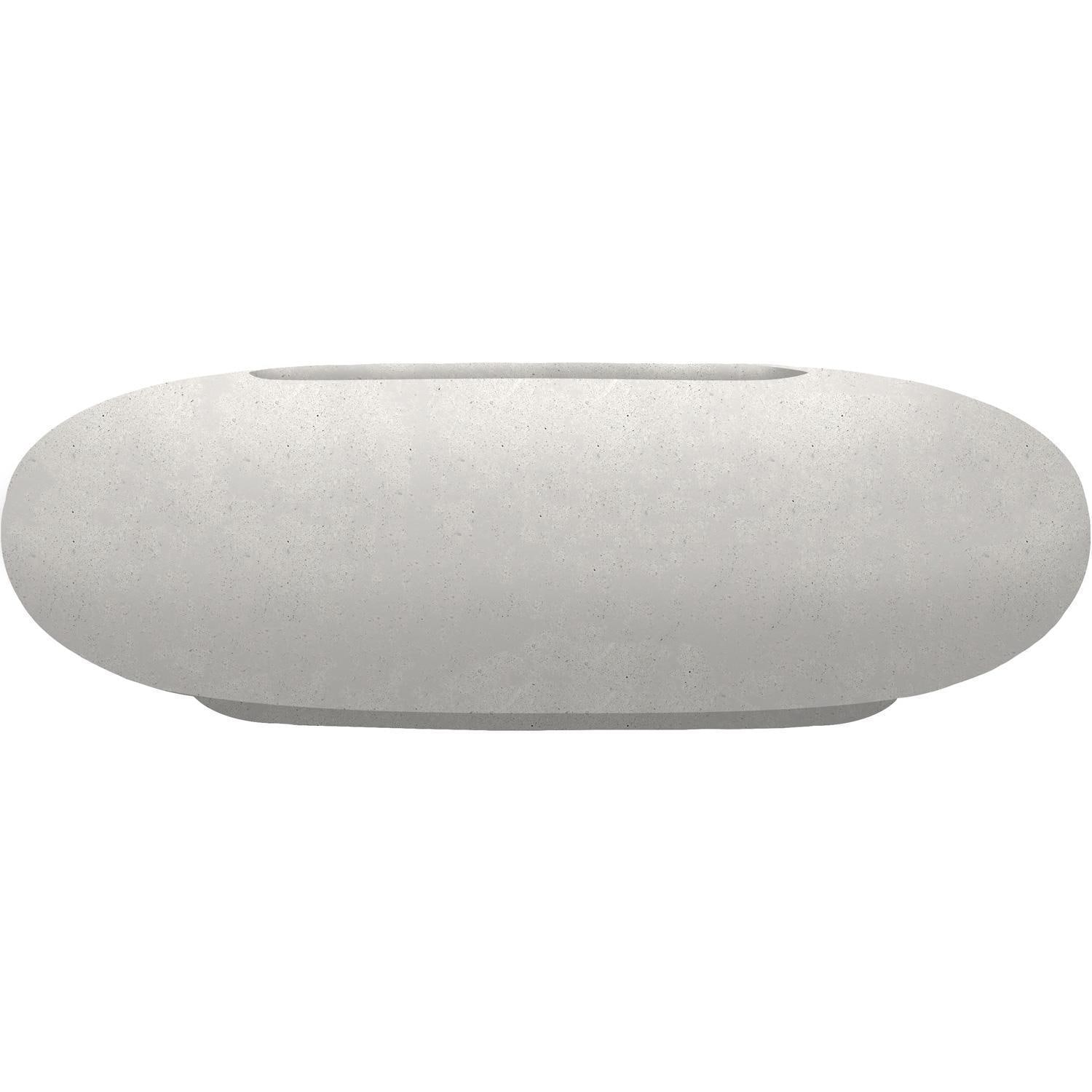 Pebble 56-in Oval GFRC Propane Fire Pit in Ultra White by Prism Hardscapes