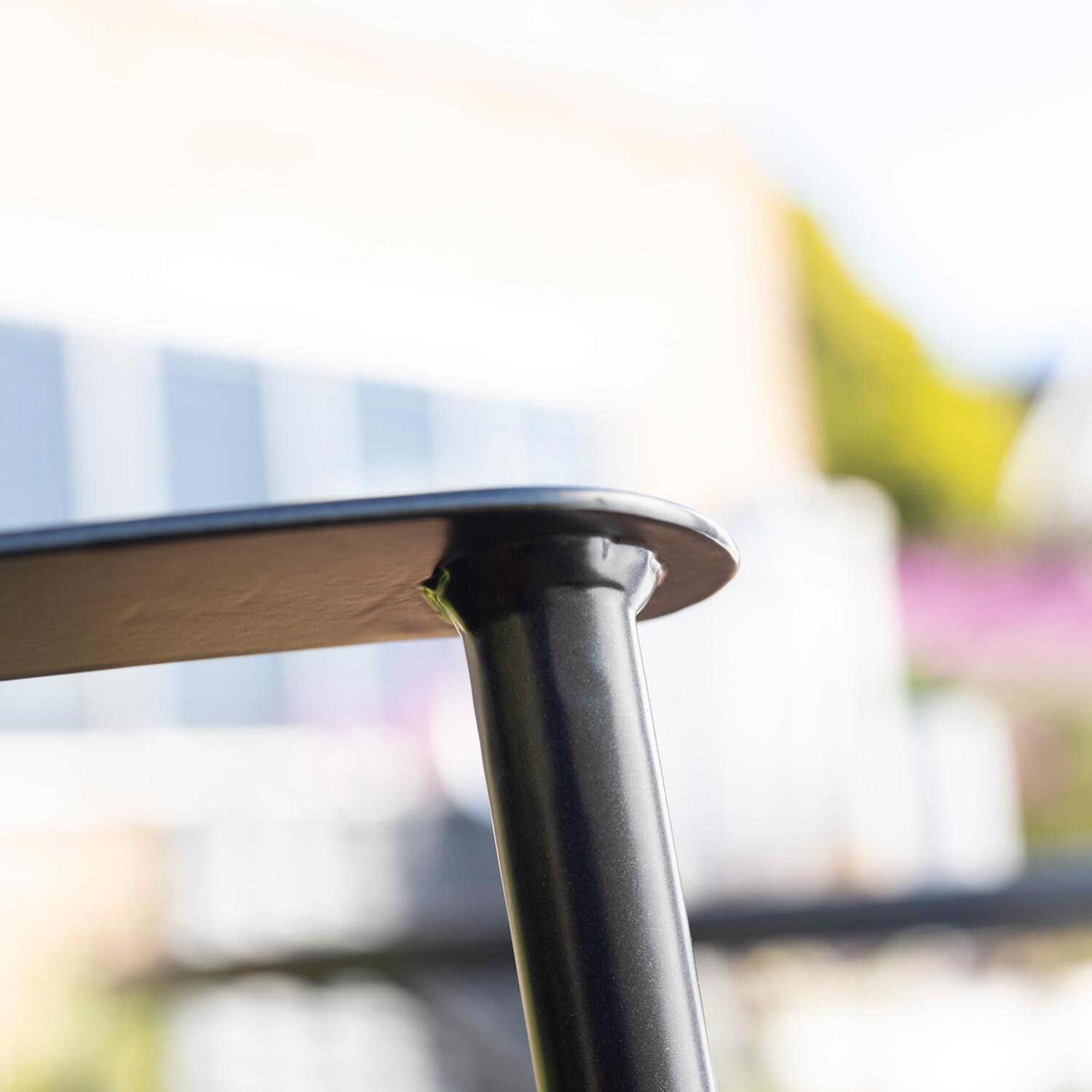 Metro 4 Pc Iron Dining Chair in Grey / Grey Rope - Weld - Detail thumbnail