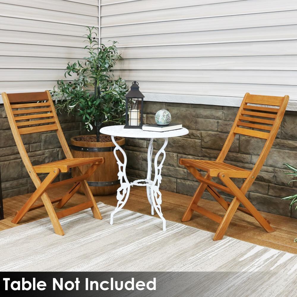 Ultimate Patio Meranti Wood Outdoor Folding Patio Chairs - Table Not Included - Lifestyle thumbnail