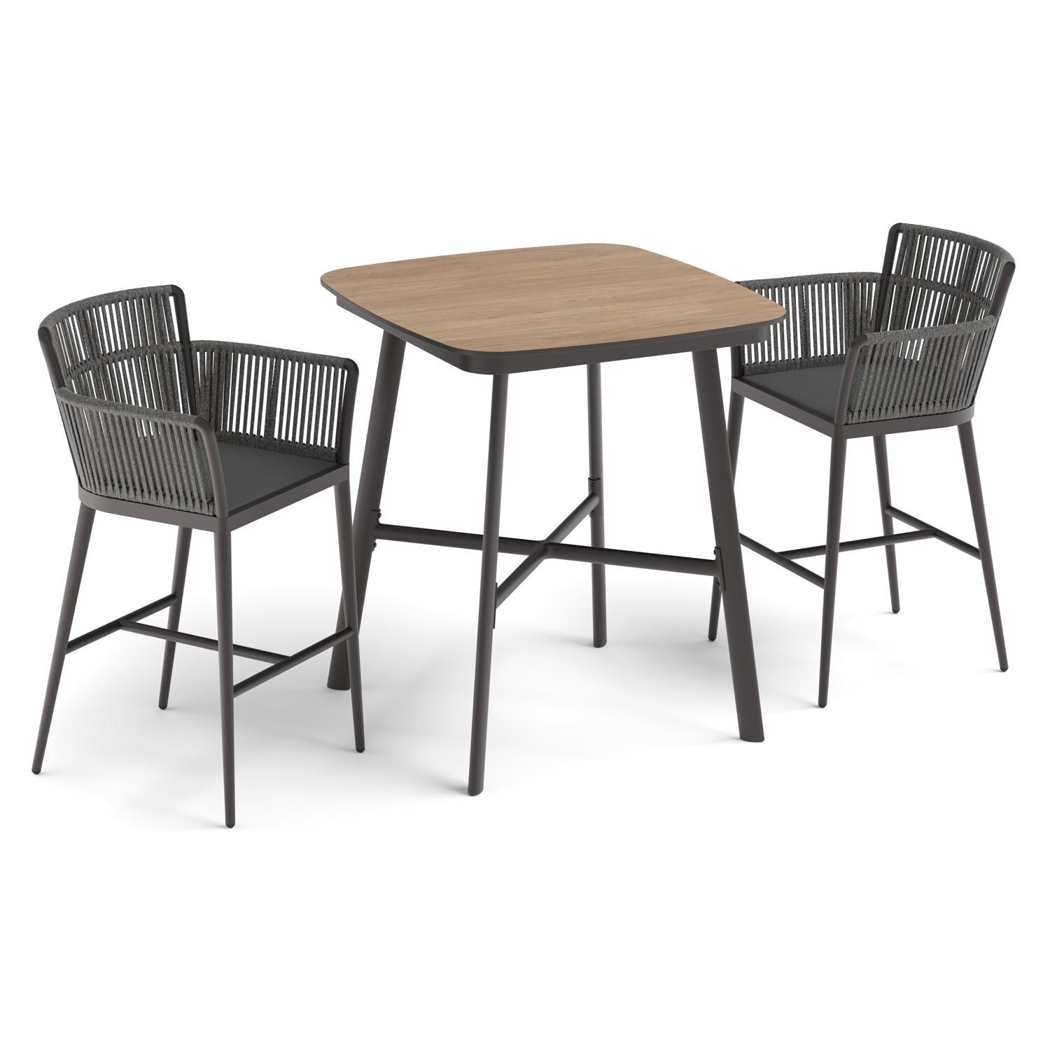 Oxford Garden Eiland 36 Inch Carbon Aluminum Bar Table W/ Enigma HPL Table Top By Oxford Garden - W/ Bar Chairs thumbnail