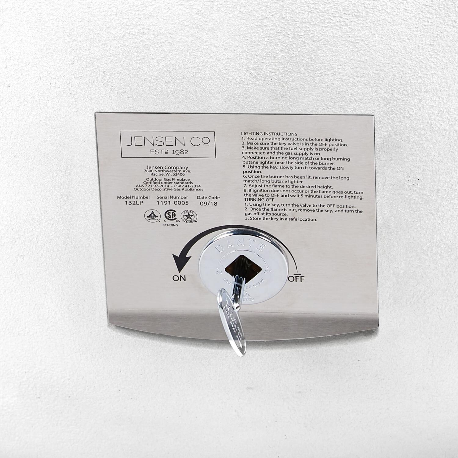 Dustyview 38-in Round Concrete Natural Gas Fire Bowl in White by BBQGuys Signature - Control System - Detail thumbnail