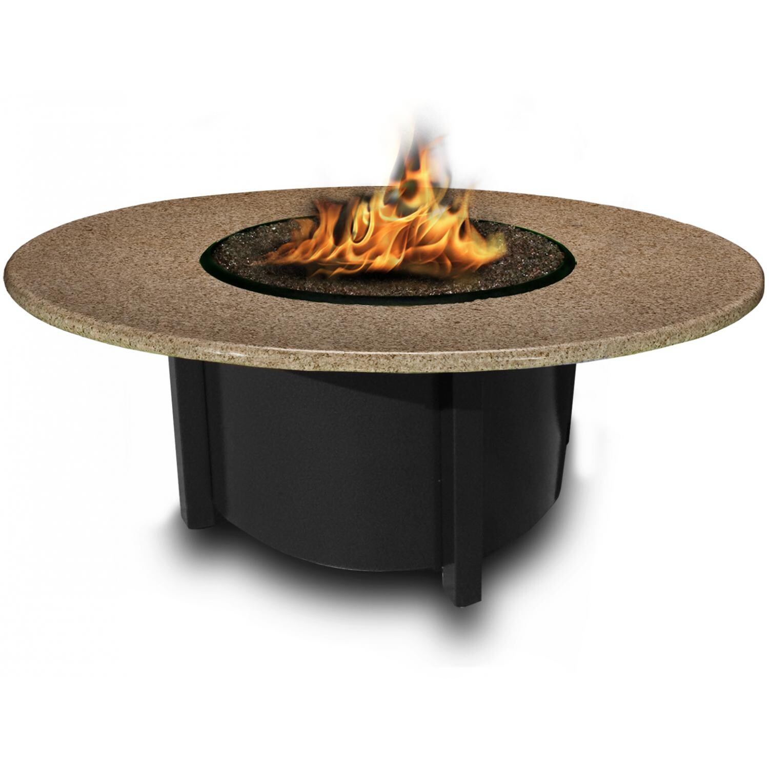 California Outdoor Concepts Carmel 48-Inch Fire Pit Table - Front View - Product Shown With Sunset Gold Granite Top thumbnail