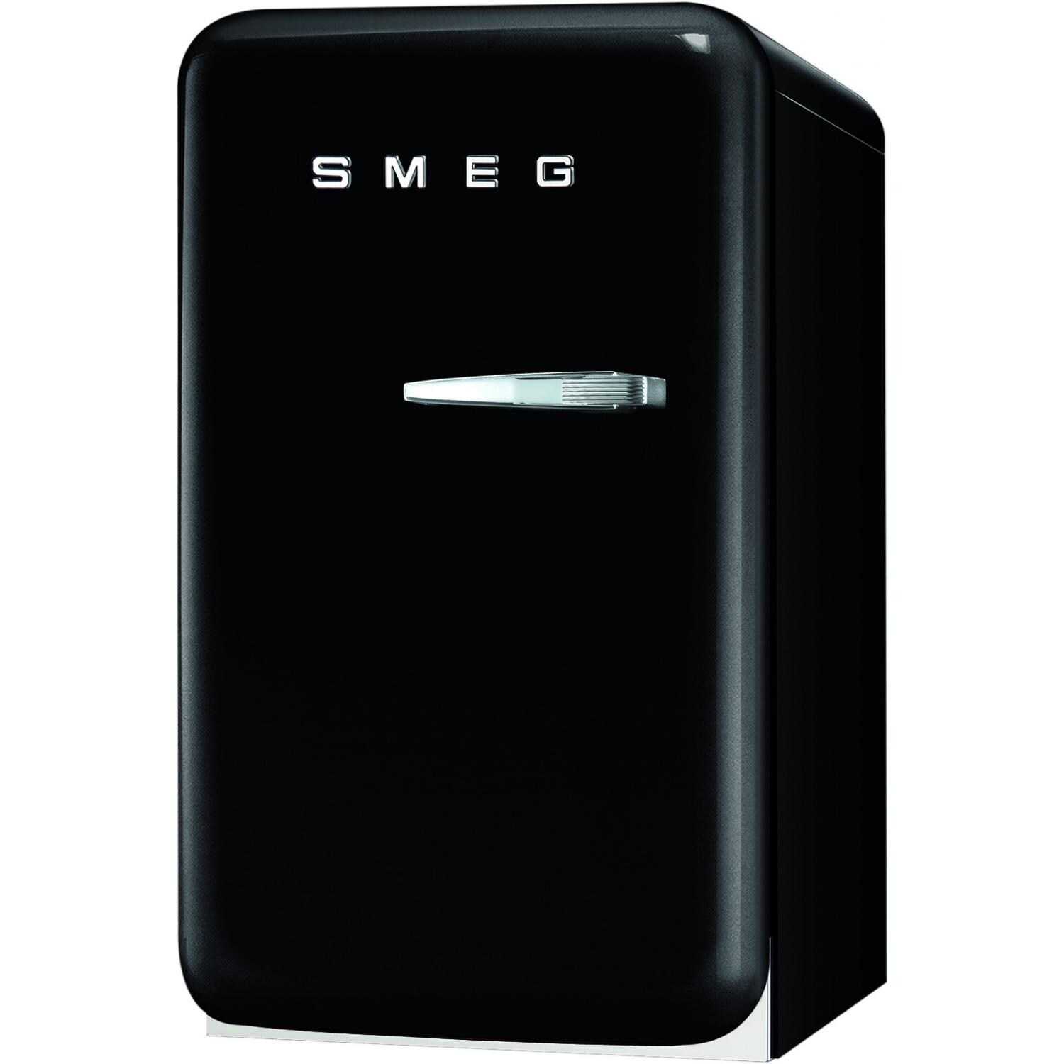 SMEG 1.5 Cu. Ft. Retro Style Black Compact Refrigerator Left Hinge - FAB5ULNE thumbnail