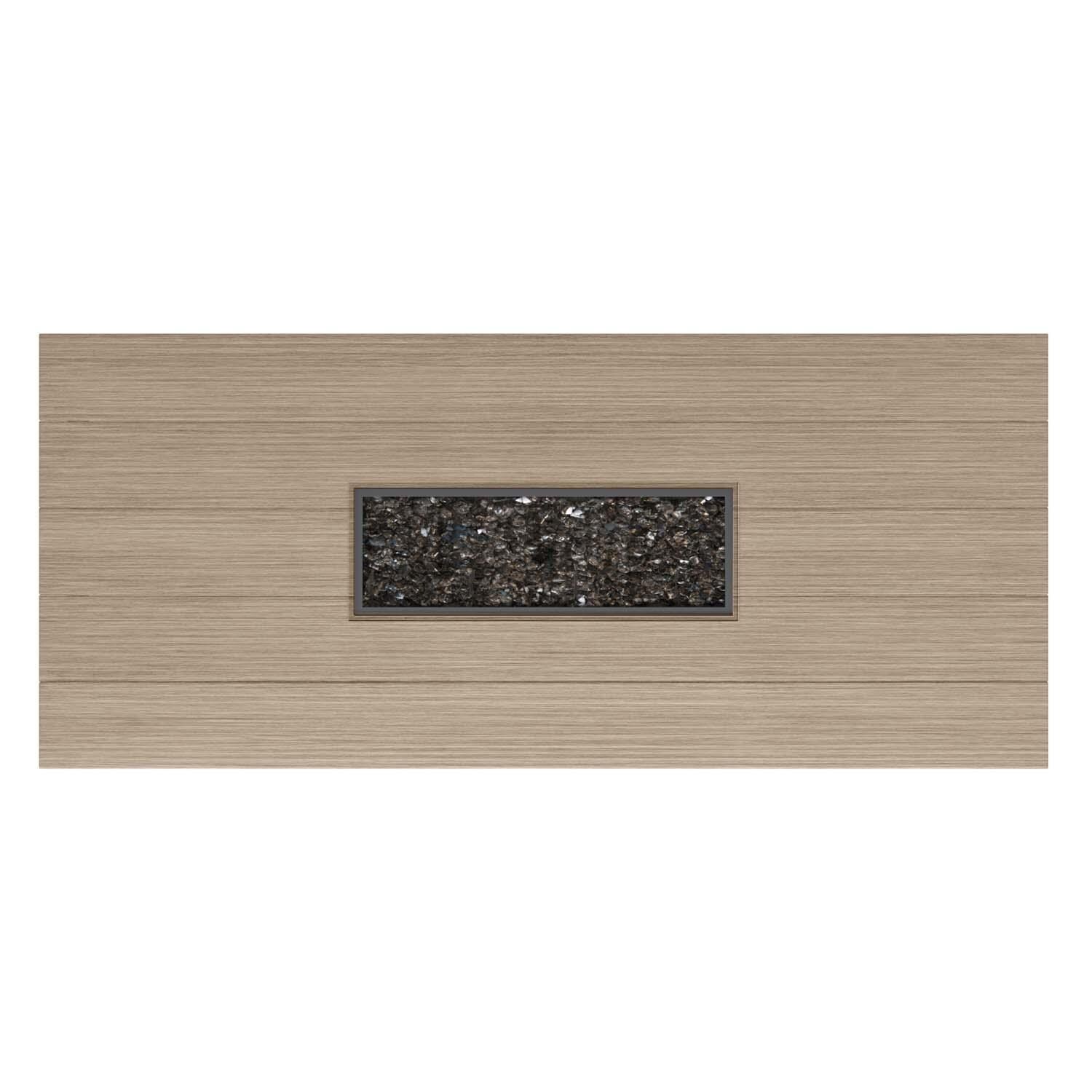 Trevi 32 Inch Rectangular Aluminum Propane Fire Pit Table in Flax By Ebel - Open - White Background thumbnail