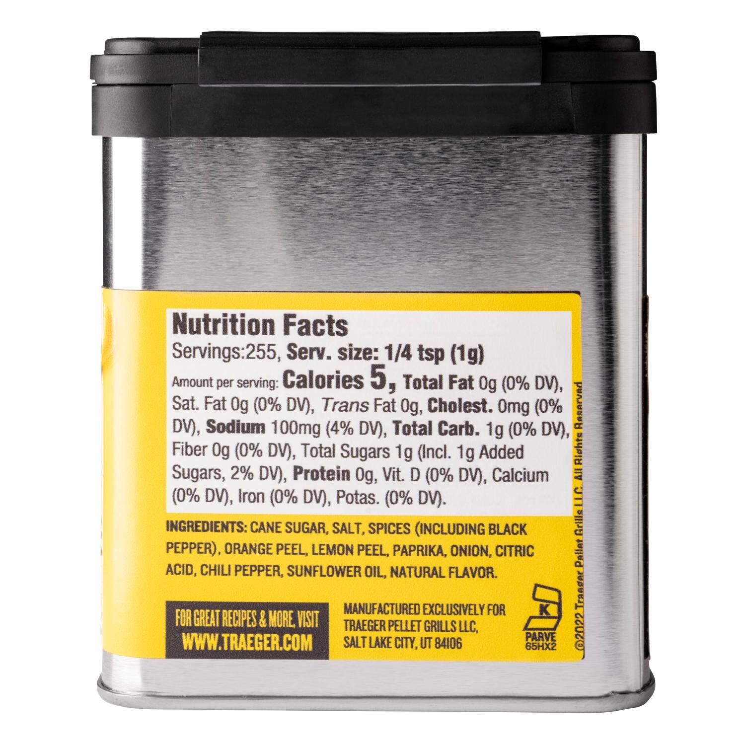 Traeger SPC171 Chicken Rub - Nutrition Facts - White Background thumbnail