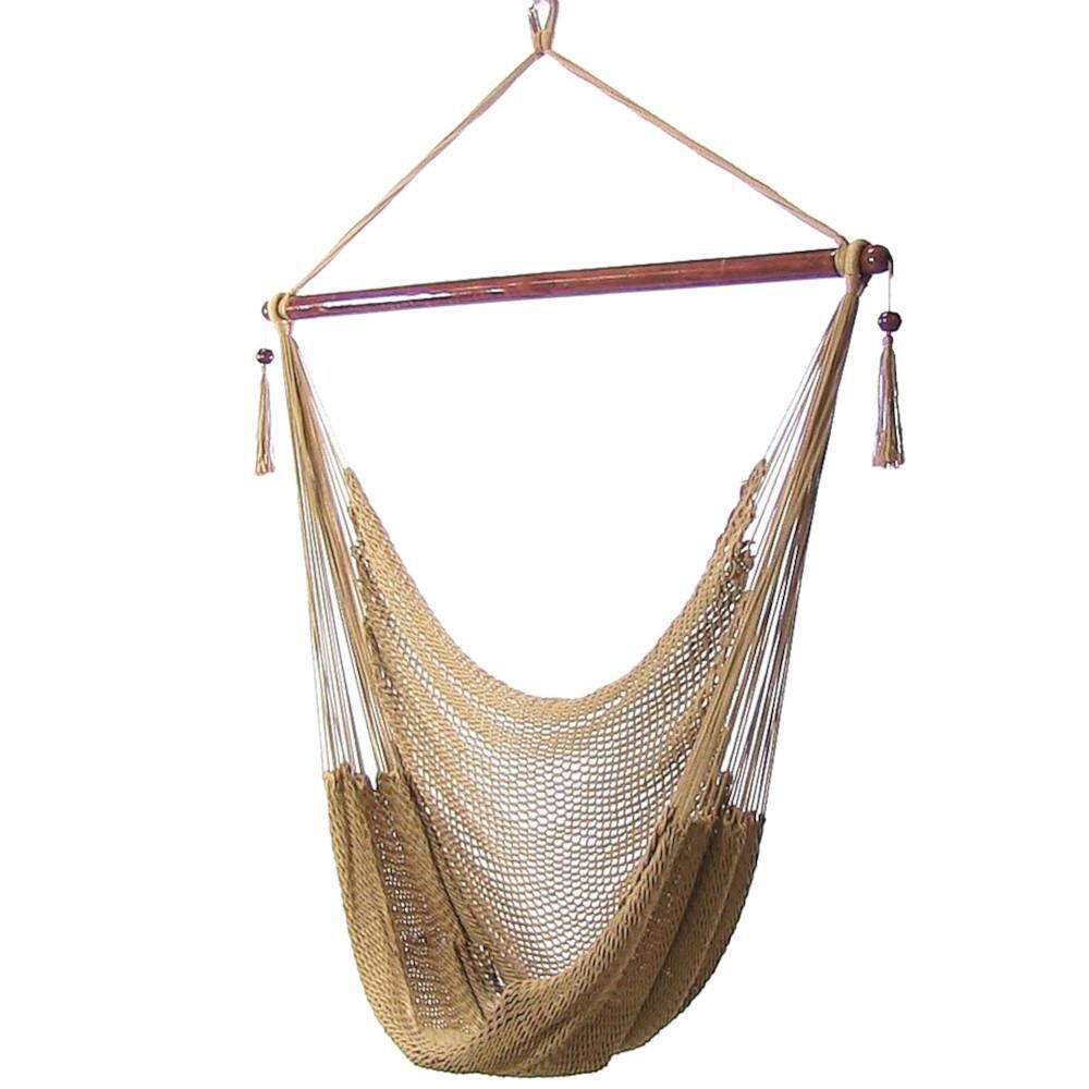 Ultimate Patio Extra Large Hanging Caribbean Hammock Chair - Tan