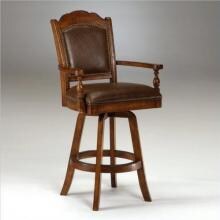 Hillsdale Nassau Swivel Leather Game Bar Stool - Brown - 6060-830 image