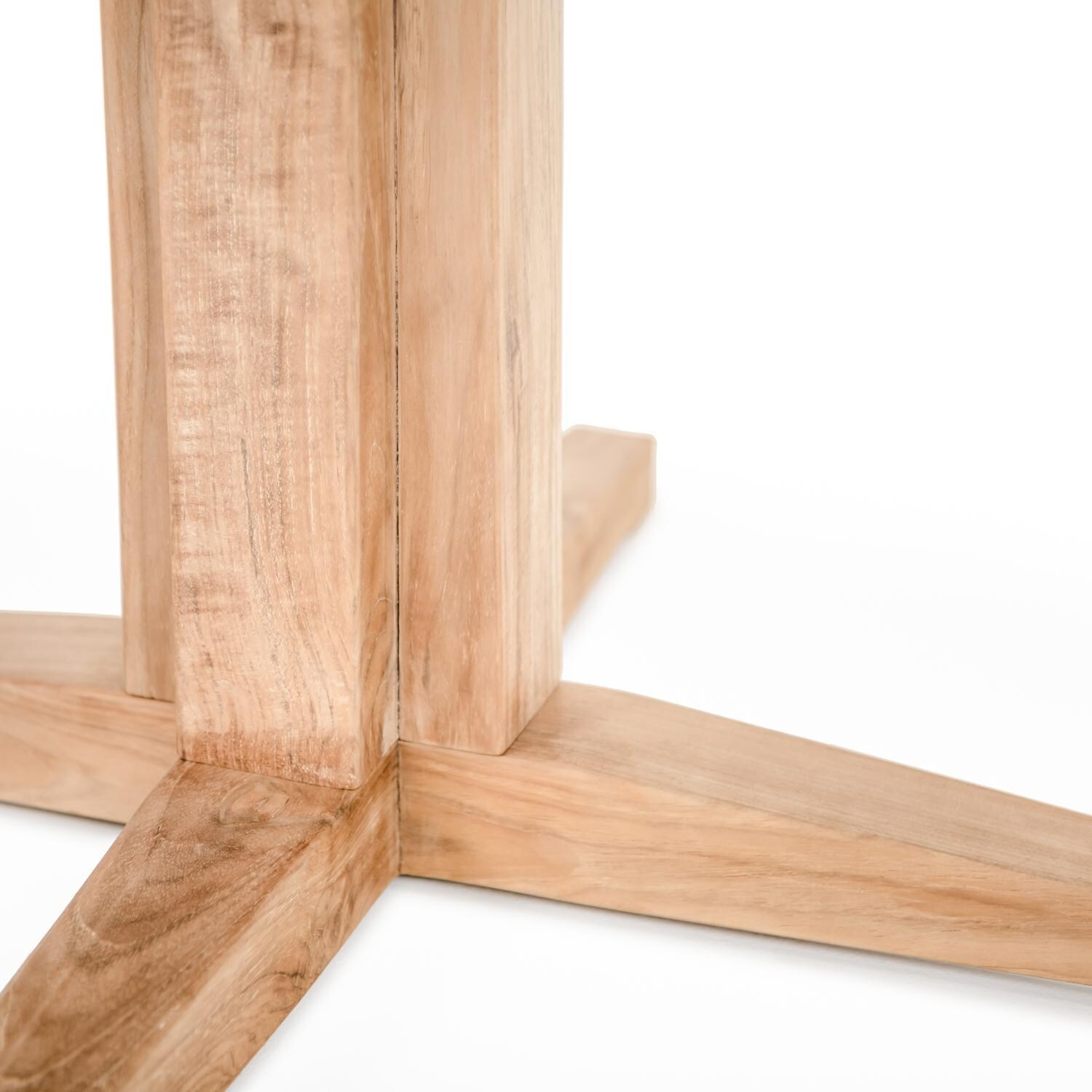 Teak + Table Capri Pedestal 5 Piece Dining Set W/ 42 Inch Table - 42-Inch Pedestal Dining Table Foot Detail - Detail thumbnail