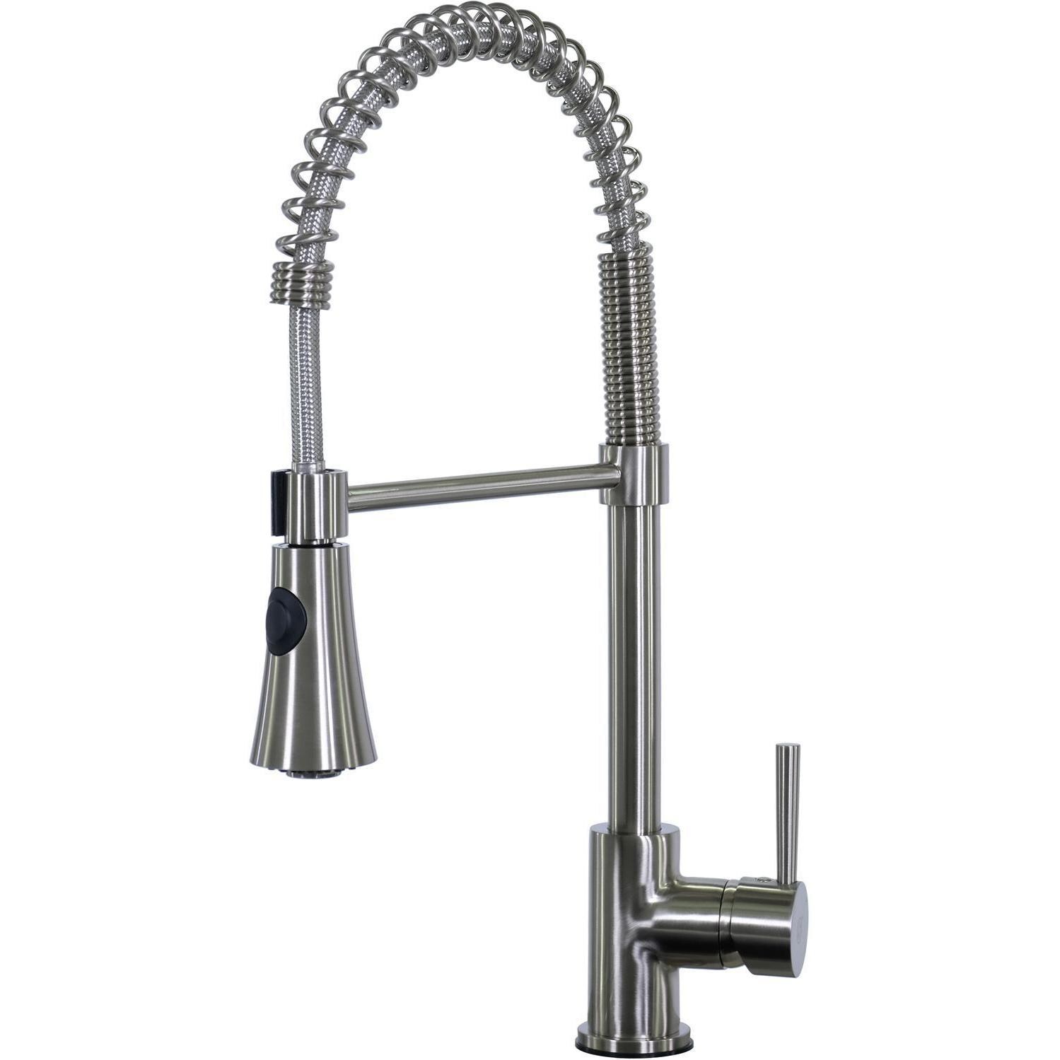 BBQGuys Signature - BBQ-RD2522-9 + BBQ-N88502B5-BN - 25 X 22 Drop-In Sink W/ Pull-Down Faucet Soap Dispenser & Strainer - Faucet thumbnail