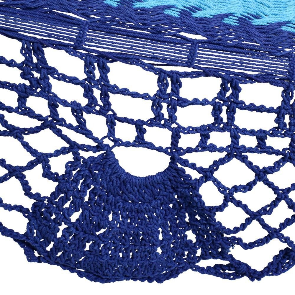 Ultimate Patio Deluxe American-Style Hammock w/ Spreader Bars - Blue - Detail thumbnail