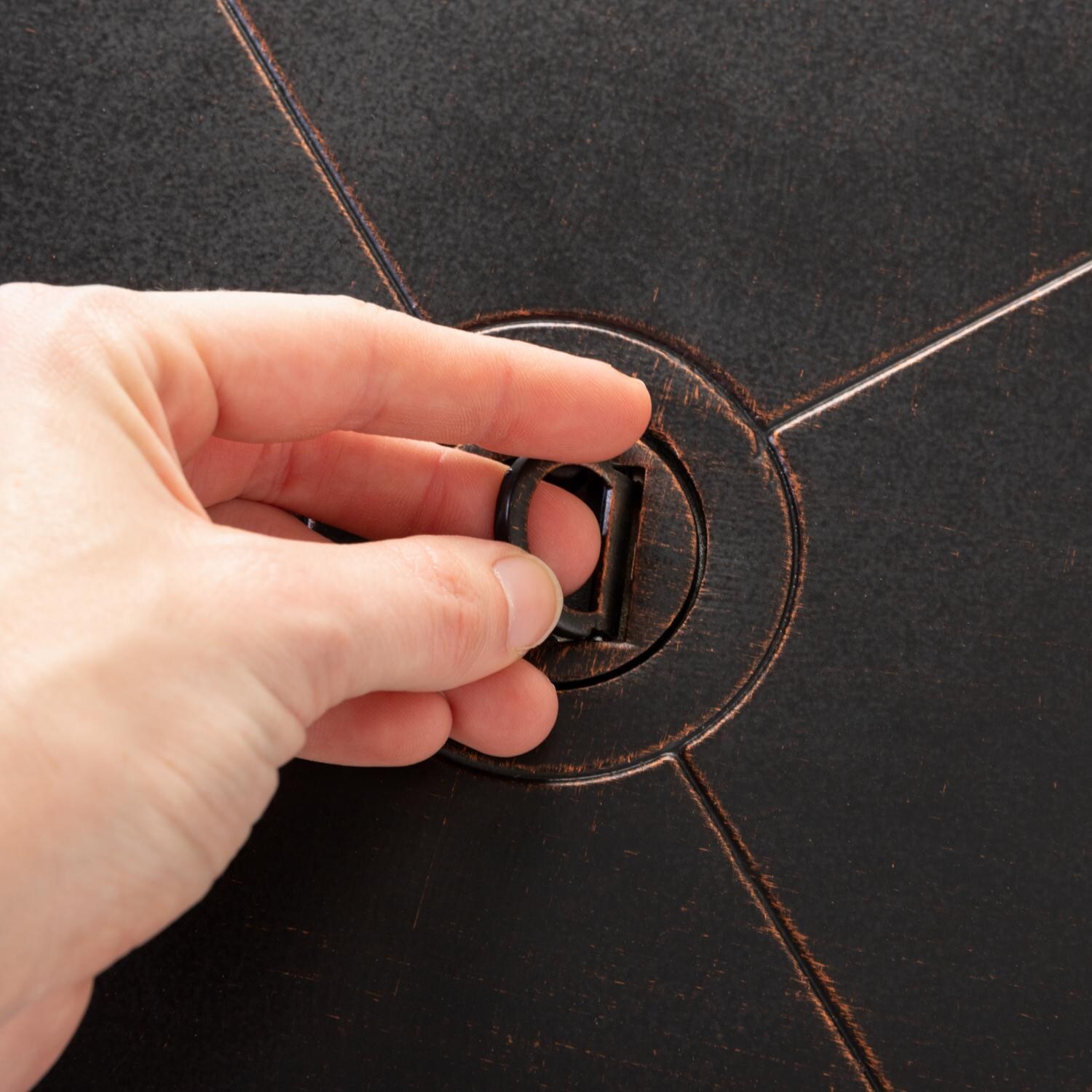 Ultimate Patio SC62527 West Cay 42-Inch Square Cast Aluminum Propane Fire Pit Table - Cover Handle thumbnail