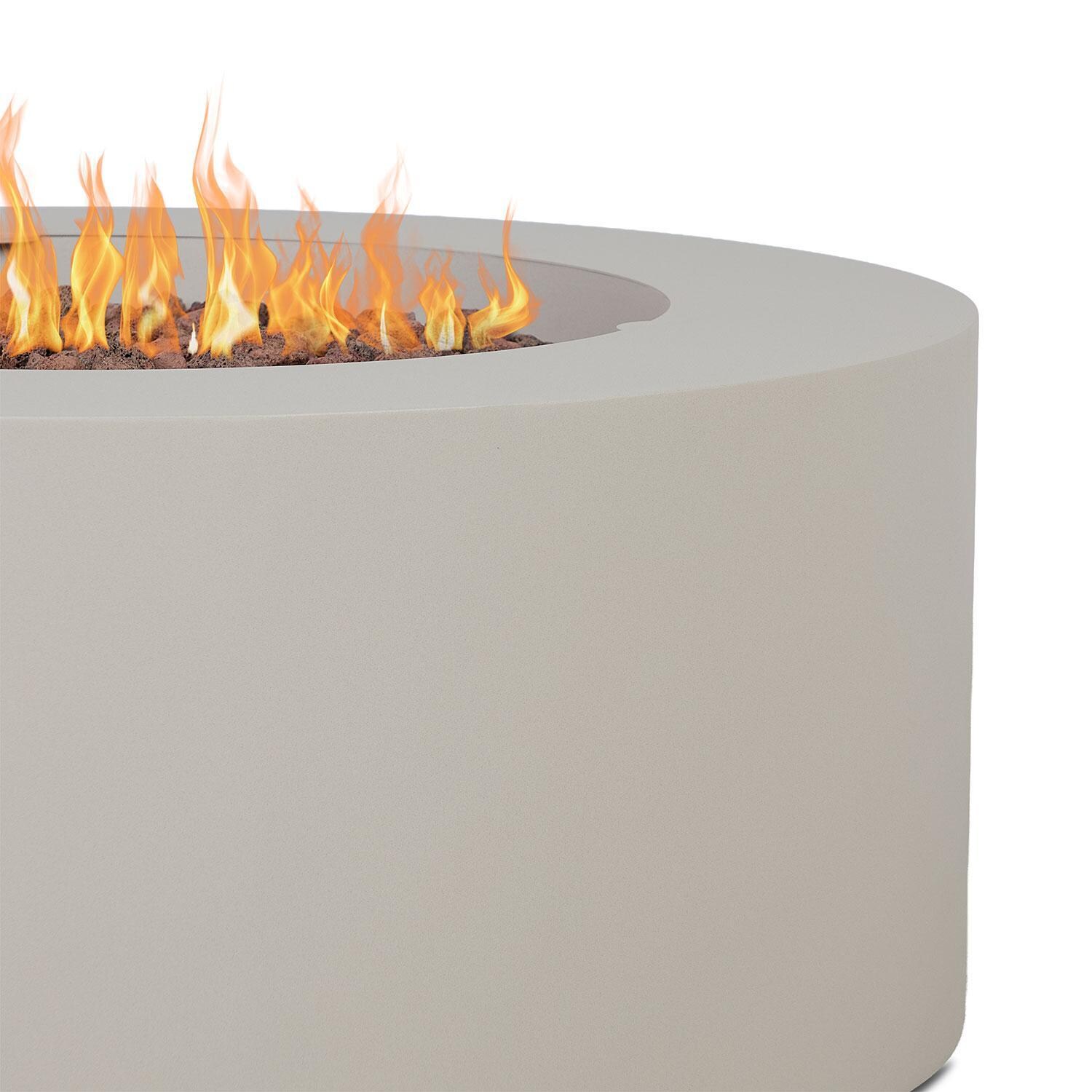 Elysian 36-in Round Steel Propane Fire Pit Table in Light Sand by Lakeview Outdoor Designs - Detail thumbnail