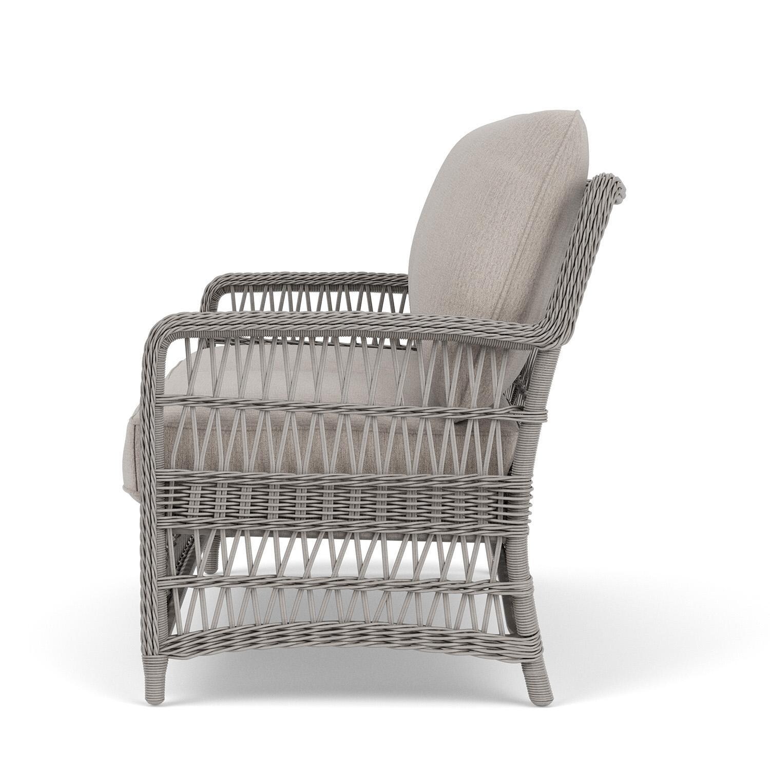 Lloyd Flanders Mackinac Loveseat in Putty Finish with Remy Cloud Fabric - Left Side thumbnail