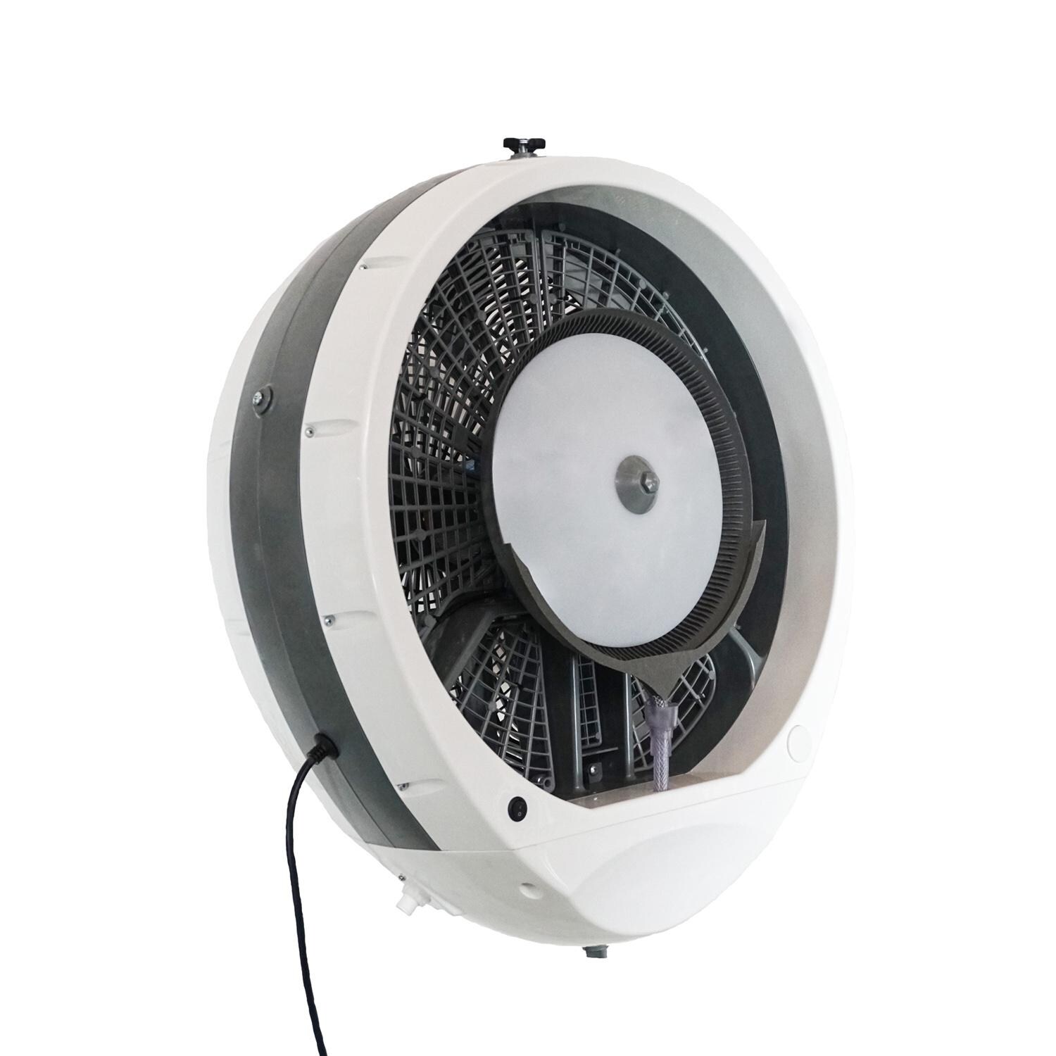 Ecojet by Joape LVP-030102 Cyclone Wall Mount Outdoor Misting Fan - White - Angle View thumbnail