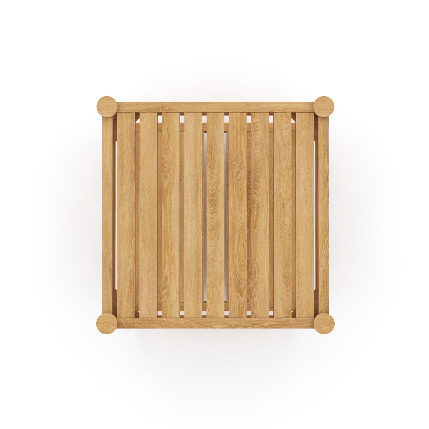 Royal Teak Collection SLST San Lucas Teak Side Table in Natural Wood - Top - White Background thumbnail