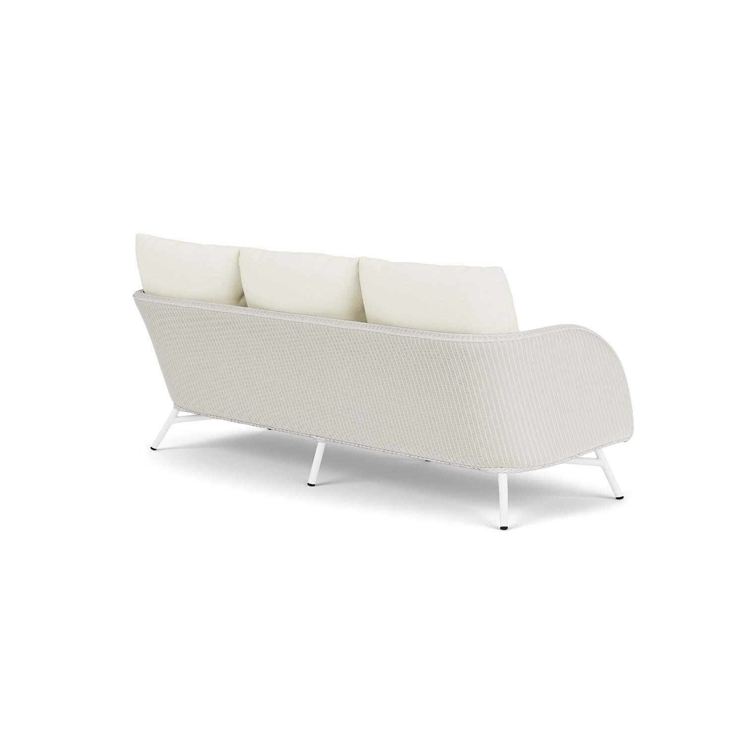 Lloyd Flanders Essence Sofa W/Sailcloth Salt Fabric - Matte White Finish - Back Right thumbnail