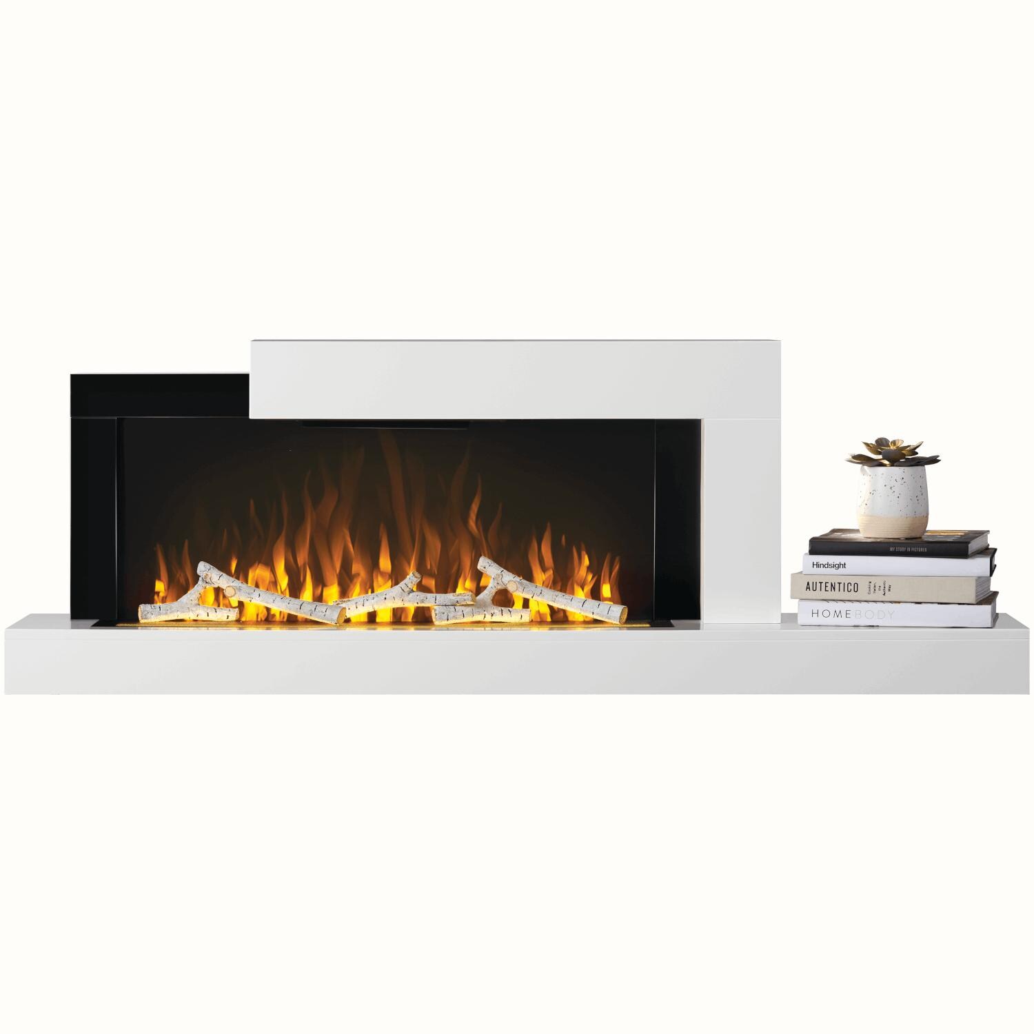 Napoleon Stylus 59-Inch Wall Mount Electric Fireplace With Shelf