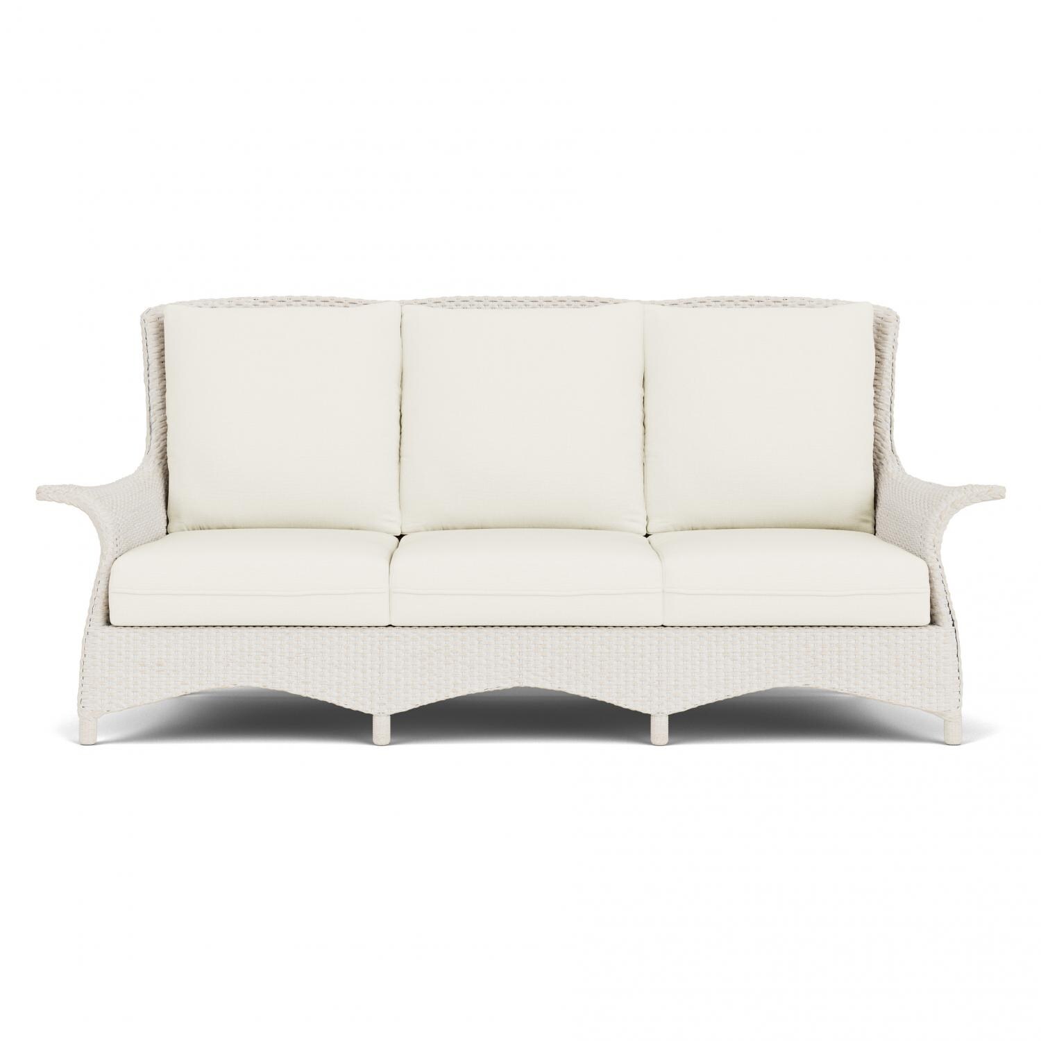 Lloyd Flanders Mandalay Sofa In Antique White Finish With Sailcloth Salt Fabric thumbnail
