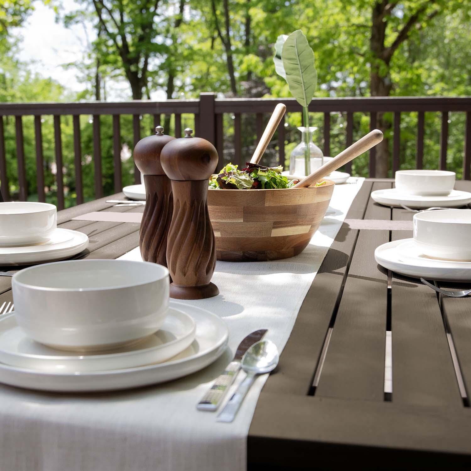 Hart Lane 7 Pc Recycled Plastic Dining Set In Woodland Brown by Lakeview - Detail thumbnail