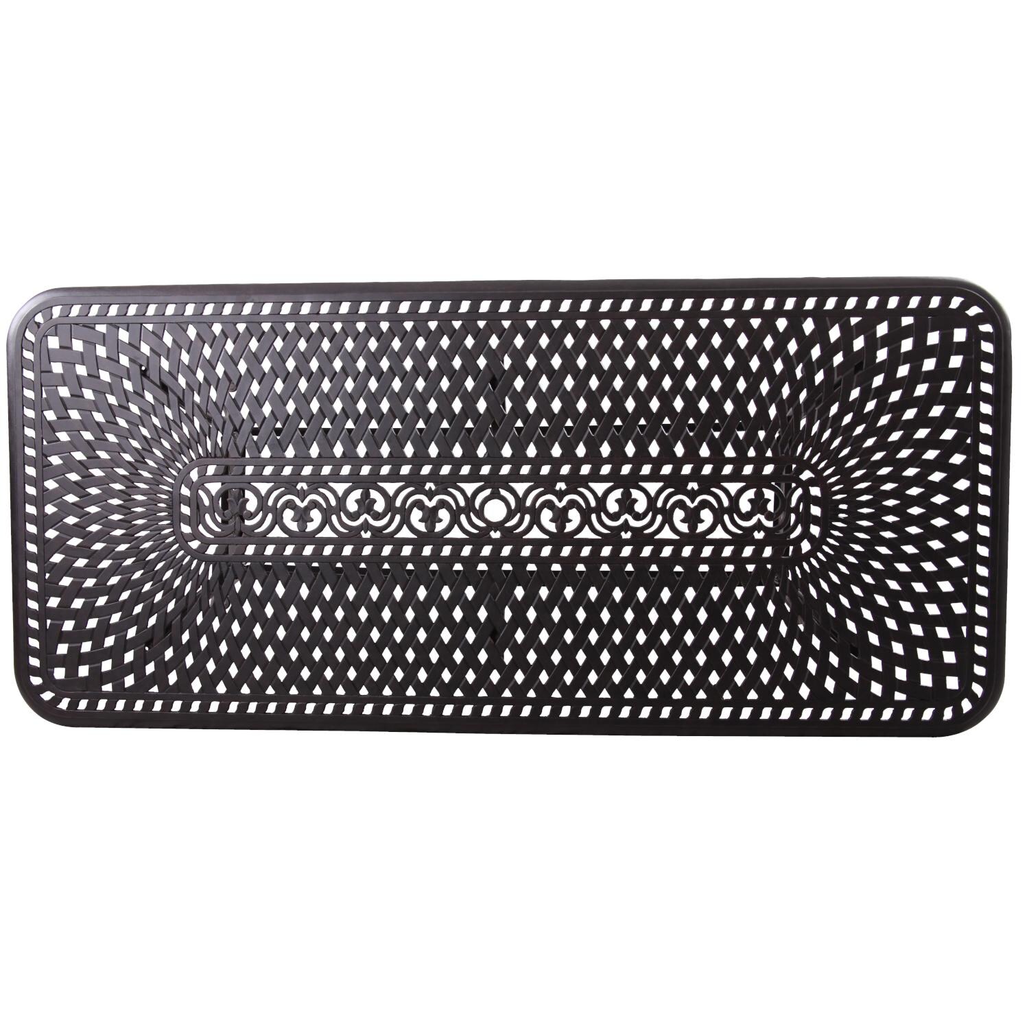 Darlee 201030-9PC-60XLD Sedona 9 Piece Cast Aluminum Patio Dining Set W/ 92 X 42 Inch Rectangular Dining Table & Sesame Cushions - Dining Table Top thumbnail