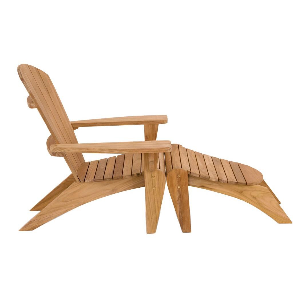 Key Wester 2 Piece Teak Patio Seating Set W/ Ottoman By Douglas Nance - Side View thumbnail