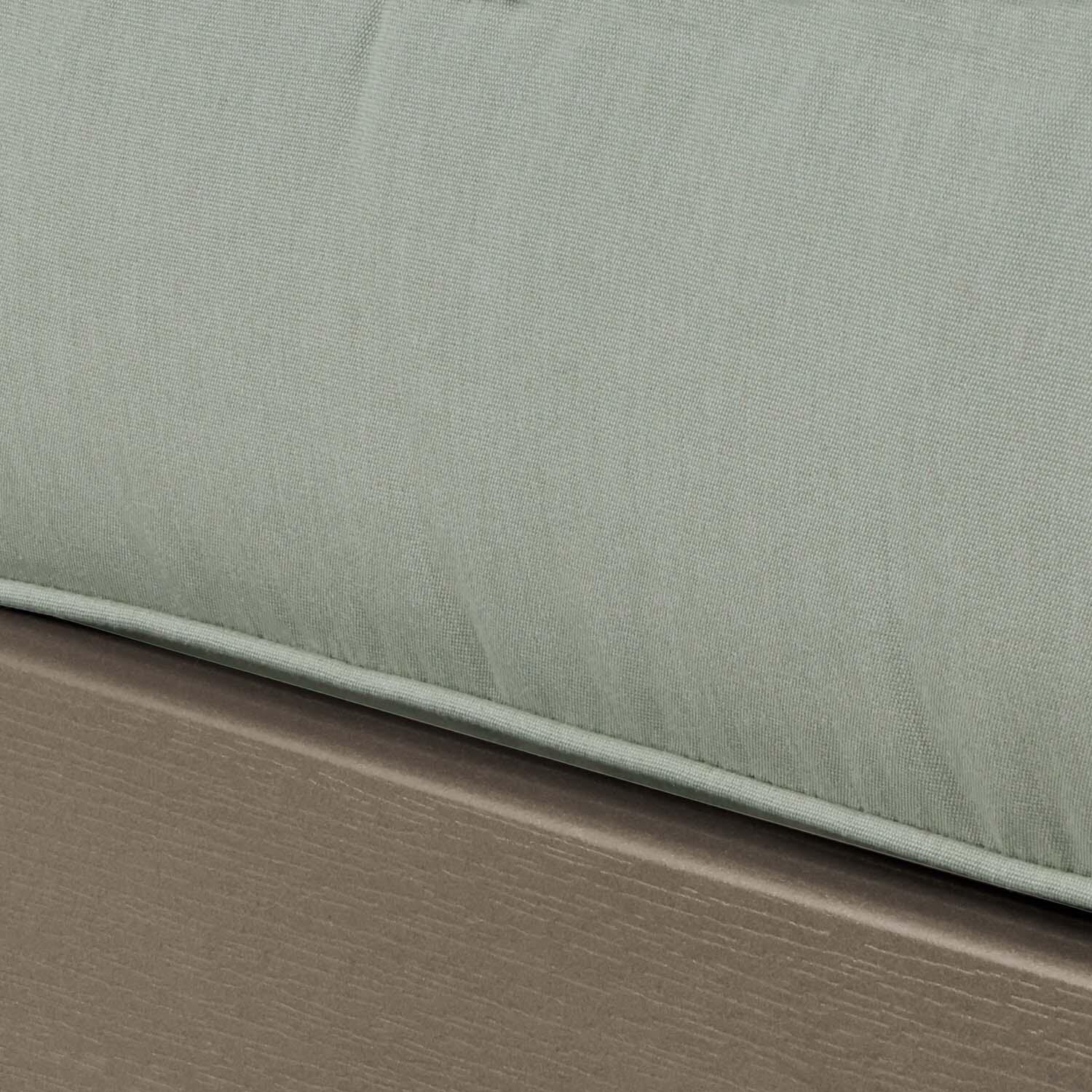 Blushing Bay Recycled Plastic Ottoman in Canvas Seasalt/Woodland Brown by Lakeview Outdoor Designs - Cushion - Detail thumbnail