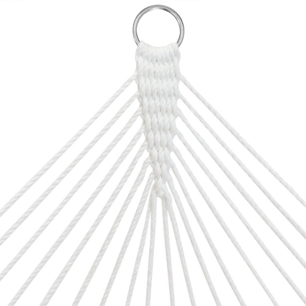 Ultimate Patio Quilted Hammock w/ Curved Bamboo Spreader Bars - Navy & Gray Octagon - Hook Detail thumbnail