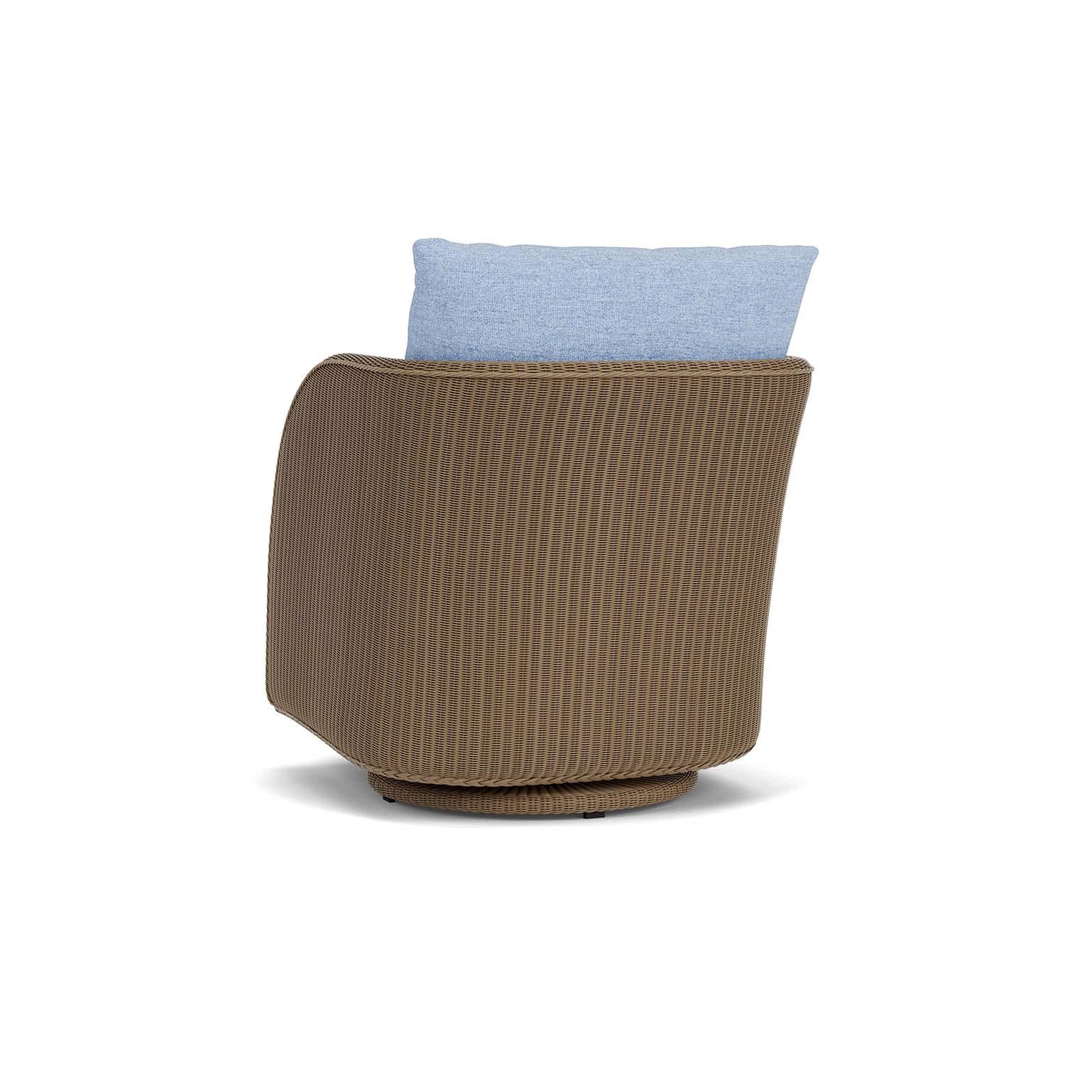 Lloyd Flanders Essence Swivel Glider Lounge Chair W/Demo Skyway Fabric - Fawn Finish - Back Left thumbnail