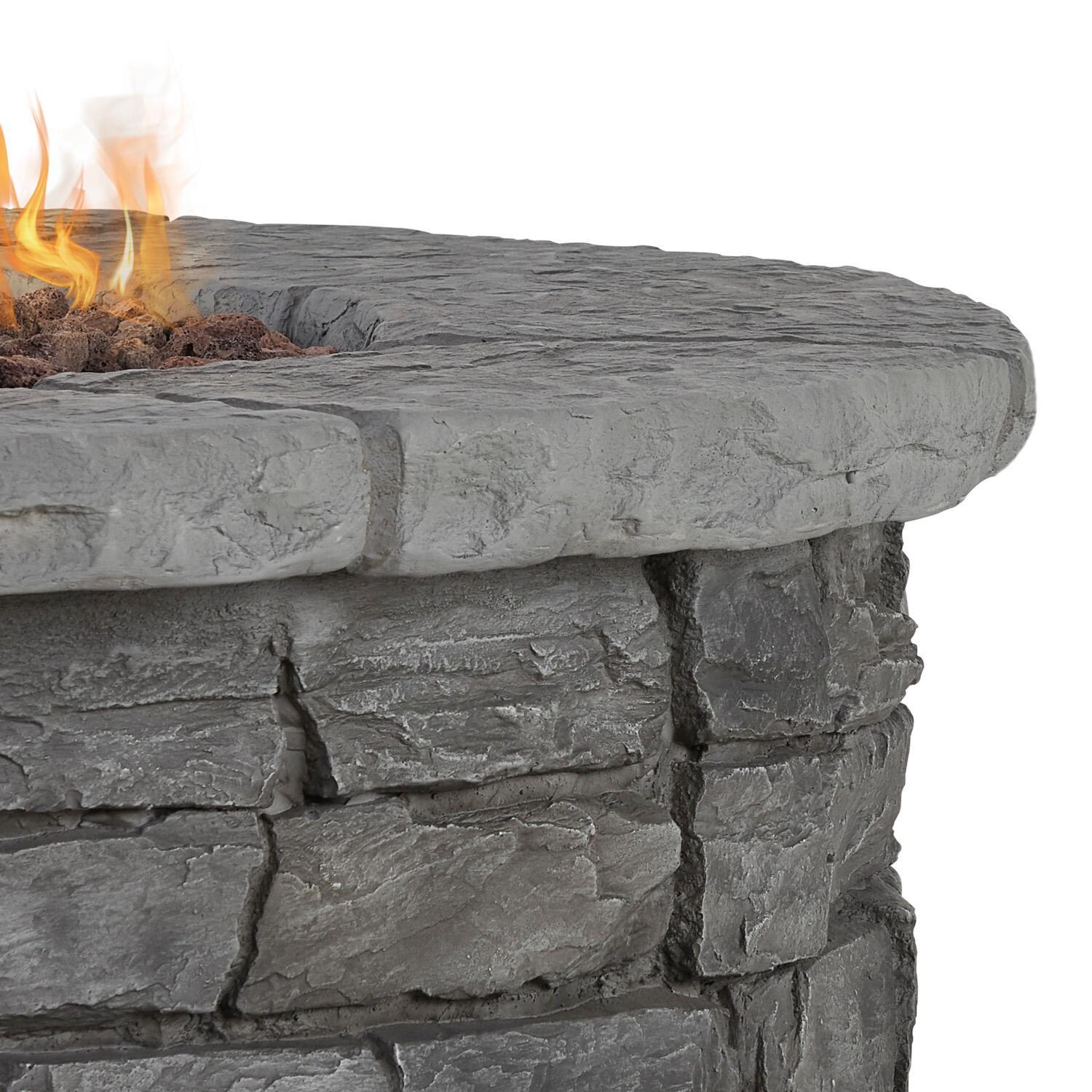 Lakeview Outdoor Designs SC-C11810LP-GRY Baywood 43-Inch Round Propane Gas Fire Table - Detail thumbnail
