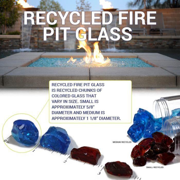 BBQGuys Signature CG-DKBLUE-M-10-J 1/2-in to 1-in Dark Blue Fire Pit Glass - Dimensional thumbnail