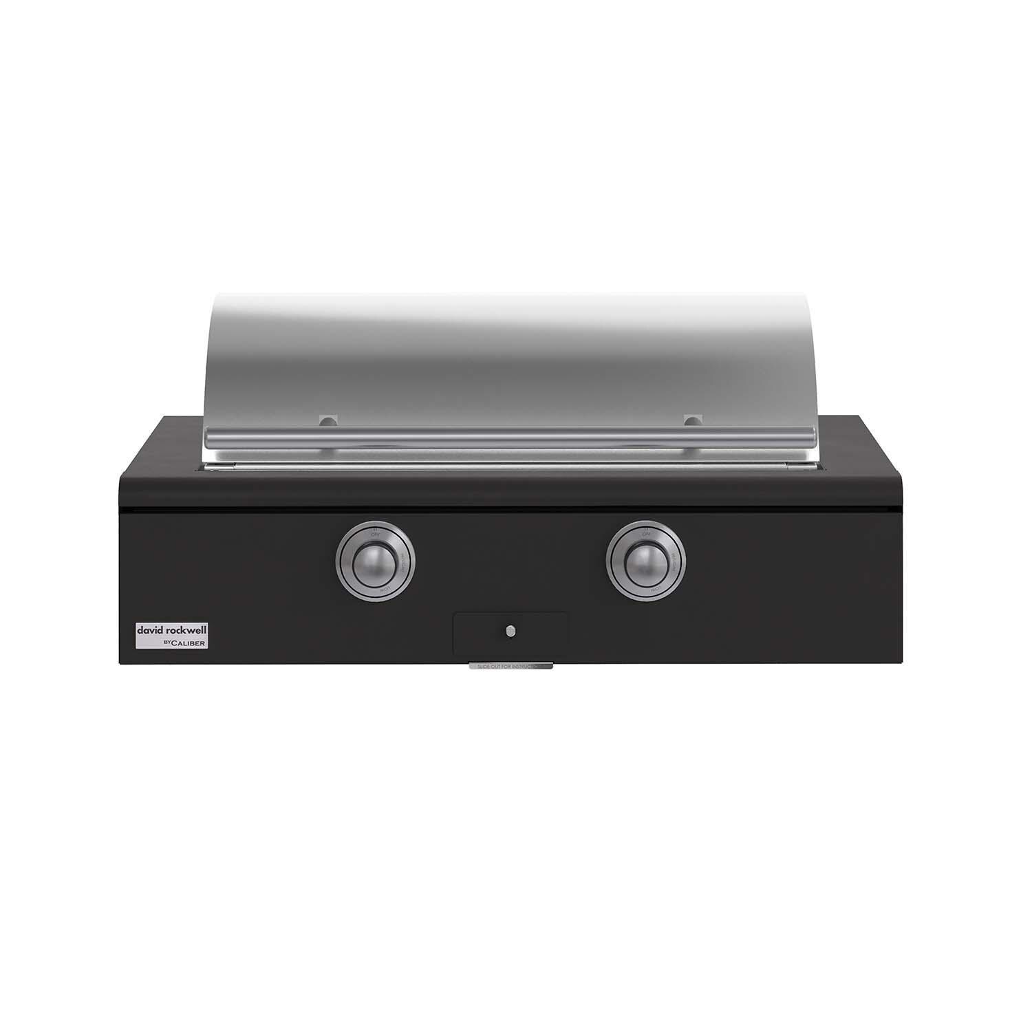 Caliber CRG-42BL00-A-085-H04 42-in Propane Built-In Rockwell Grill - Ultra Matte Black w/ Stainless Steel Hardware - Closed Lid - White Background thumbnail