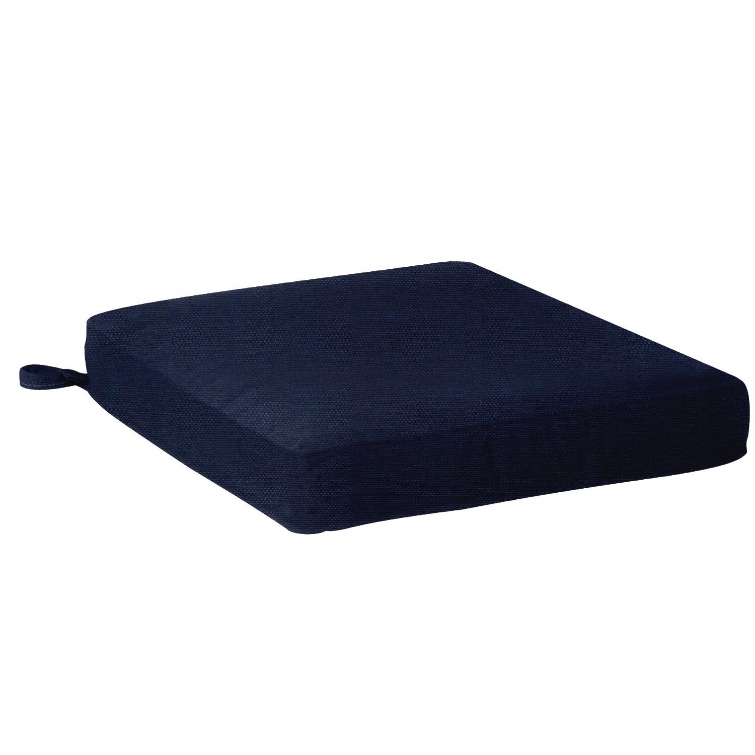 Sunbrella Canvas Navy Large Outdoor Replacement Seat Cushion W/ Knife Edge By BBQGuys Signature