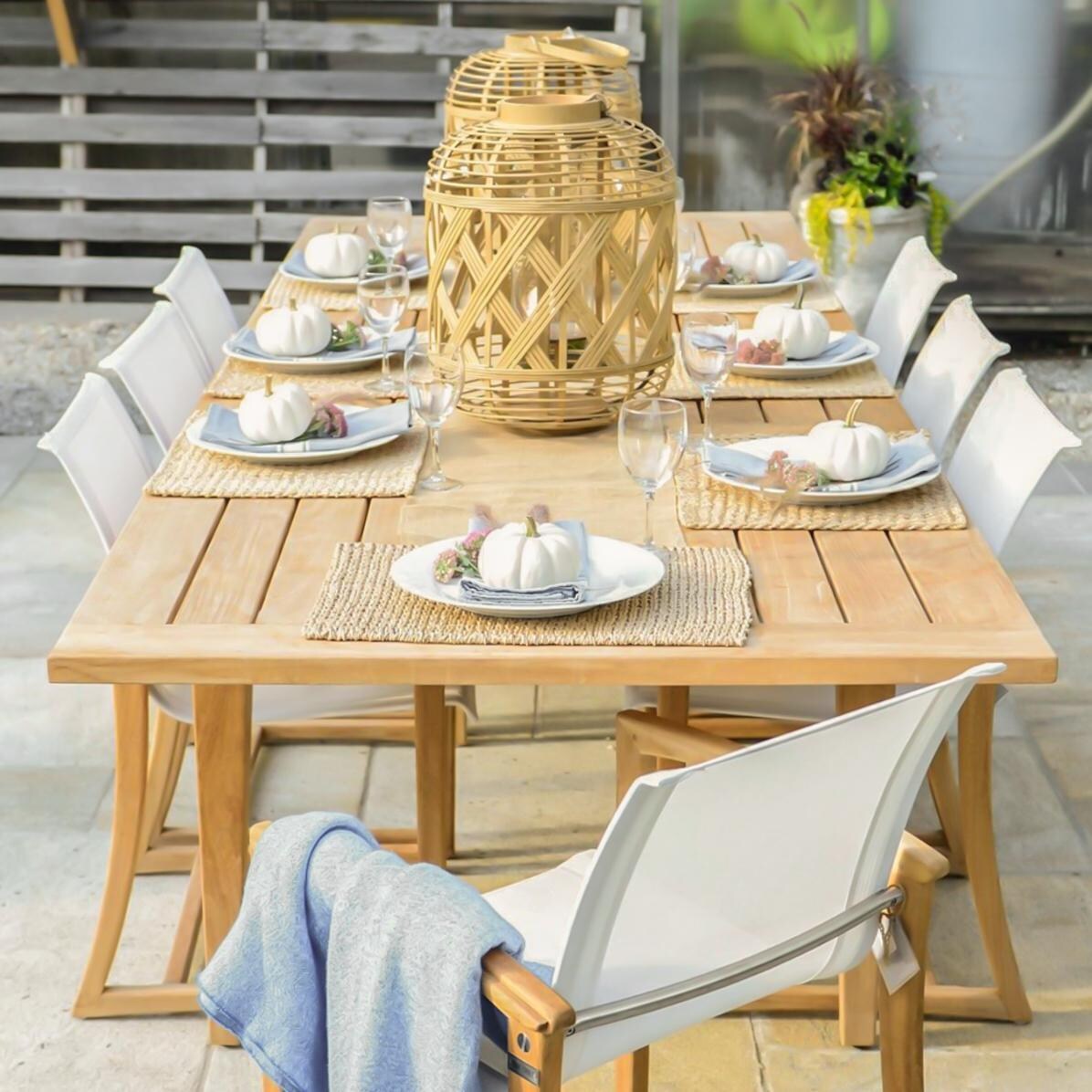 Teak + Table Friday Double Leaf Table 64 / 80 / 96 - In Outdoor Dining Set - Lifestyle thumbnail
