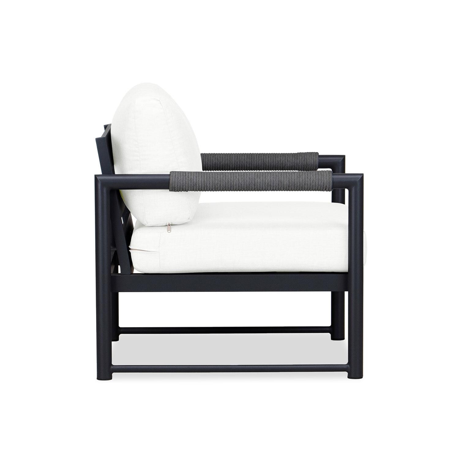 Lakeview AVEBAY-BK-CO-CC-CN Avenue Bay Black/Carbon Club Chair - Canvas Natural - Side View - White Background thumbnail