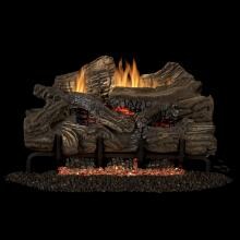 Superior Fireplaces 18-Inch Smokey Mountain Gas Log Set With Vent-Free Natural Gas Glow Ramp Burner - Variable Flame Remote image