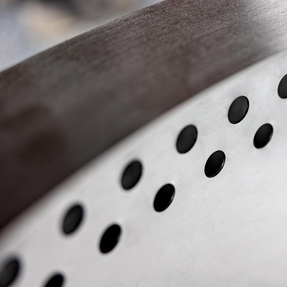 Breeo BR-XL42SS-LD X Series 42 Inch Round Stainless Steel Fire Pit Lid - Inside Up Close - Detail thumbnail