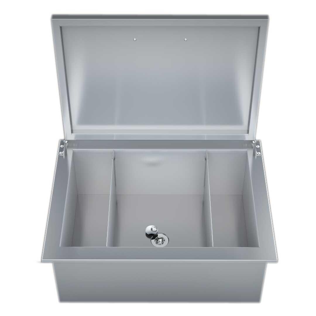 Sunstone 28-Inch Drop-In Ice Chest - Front View With Lid Open thumbnail