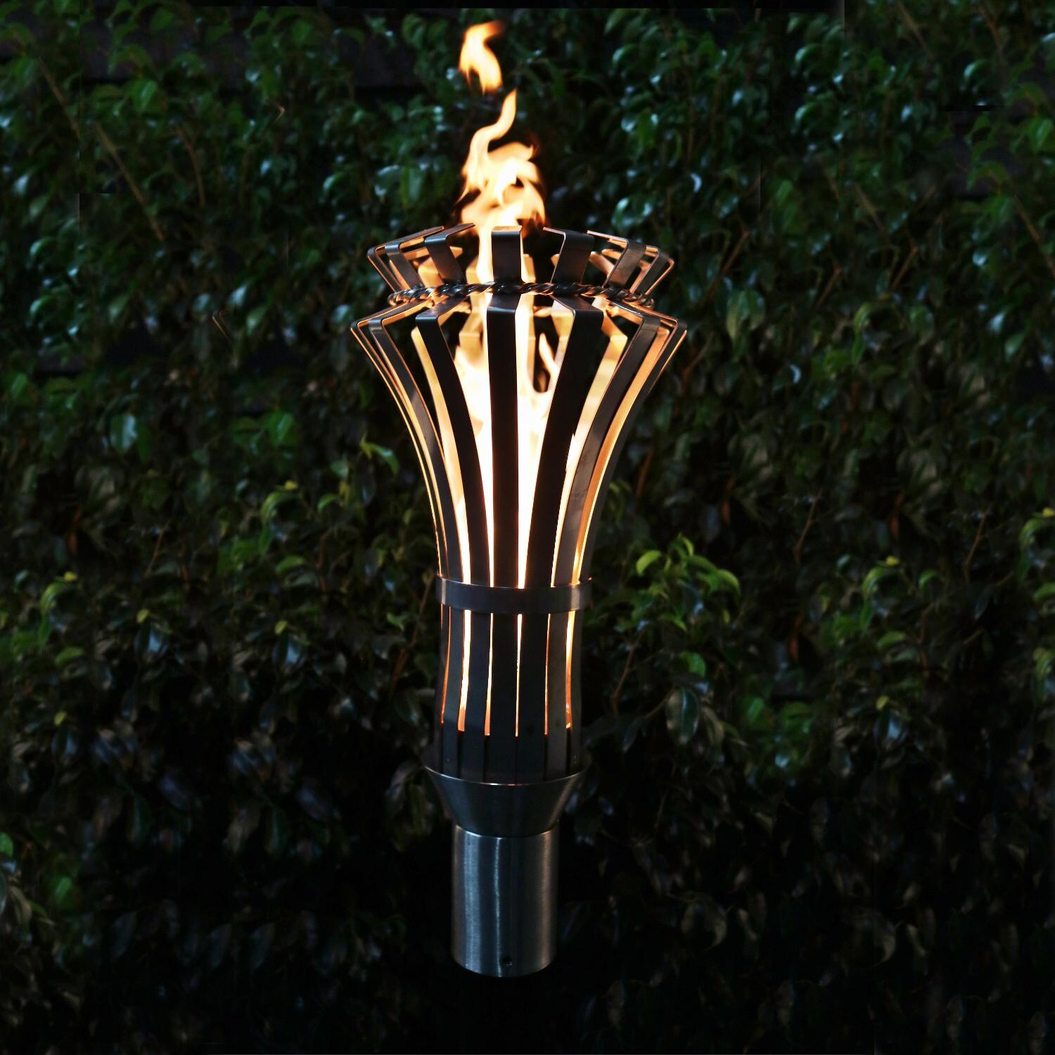 The Outdoor Plus Black Corten Steel Top Fires Torch - TT11SM - Natural Gas