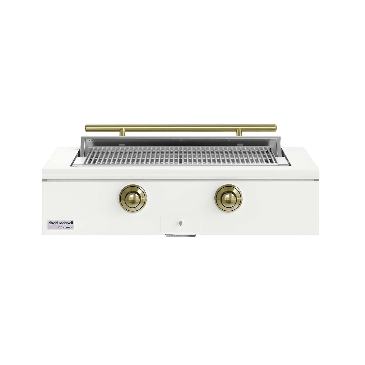 Caliber 42-in Natural Gas Built-In Rockwell Grill - Matte White w/ Brass Hardware - CRG-42BN00-A-030-H01