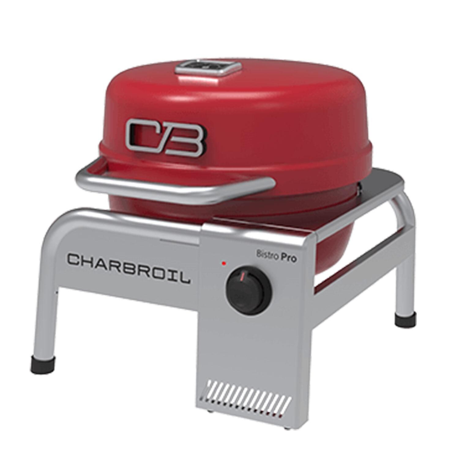 Charbroil 25302150 Bistro Pro 180 Electric Grill - Tabletop Red - Angled Left - Lid Down - Detail thumbnail