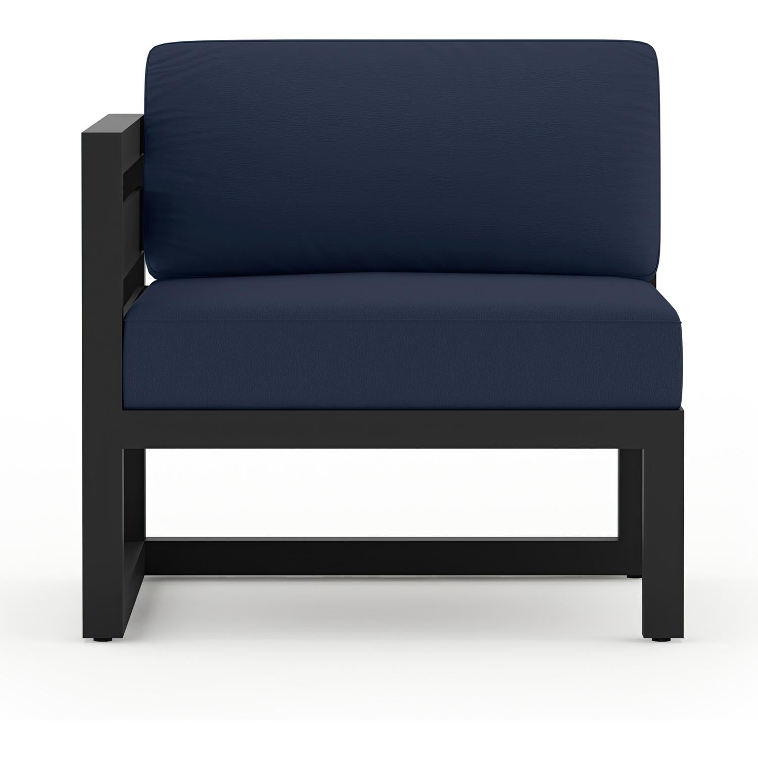 Lakeview Outdoor Designs Misty Cove Aluminum Left Arm Section in Black/Spectrum Indigo by - MSTYCV-BK-LAS-IN