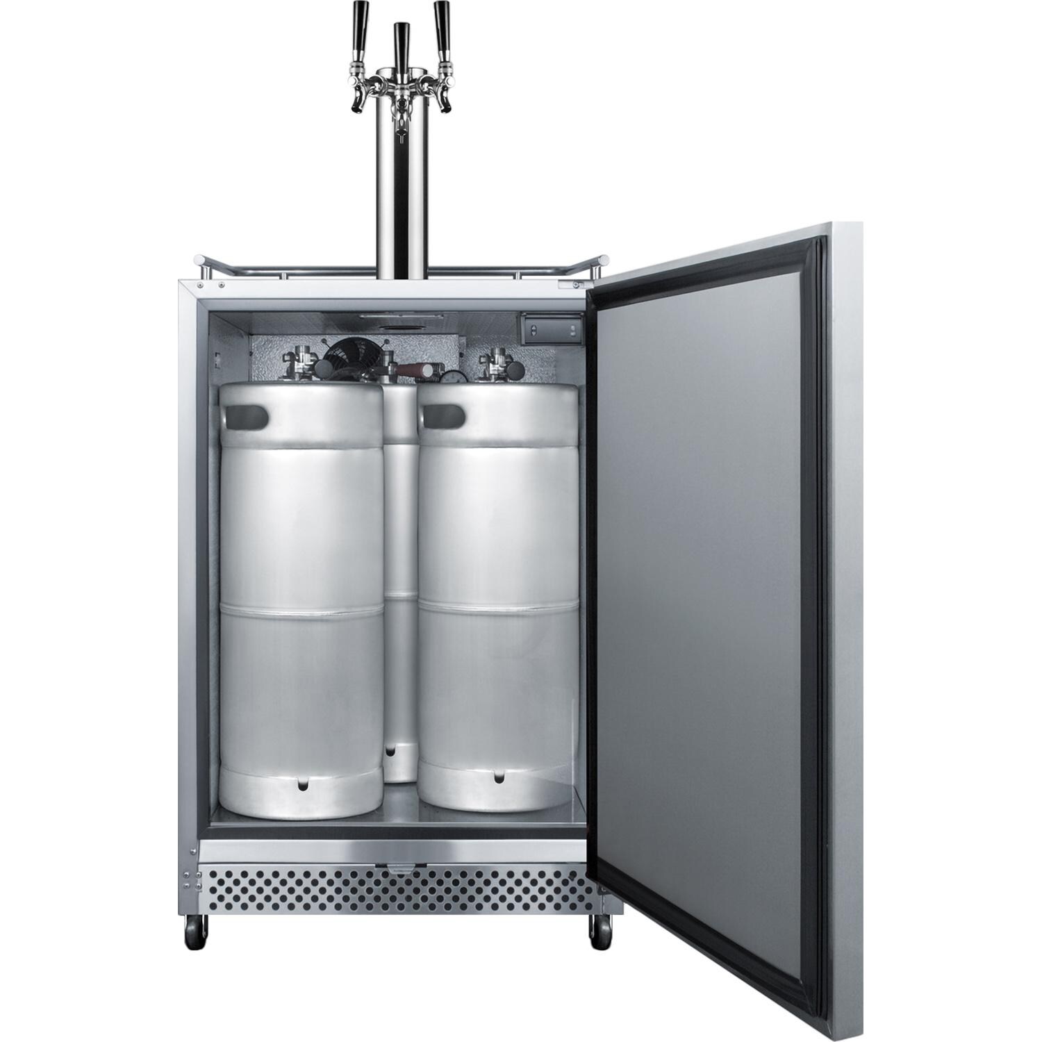 Summit Commercial 24-Inch 6.04 Cu. Ft. Outdoor Rated Triple Tap Beer Dispenser / Kegerator - With Kegs thumbnail