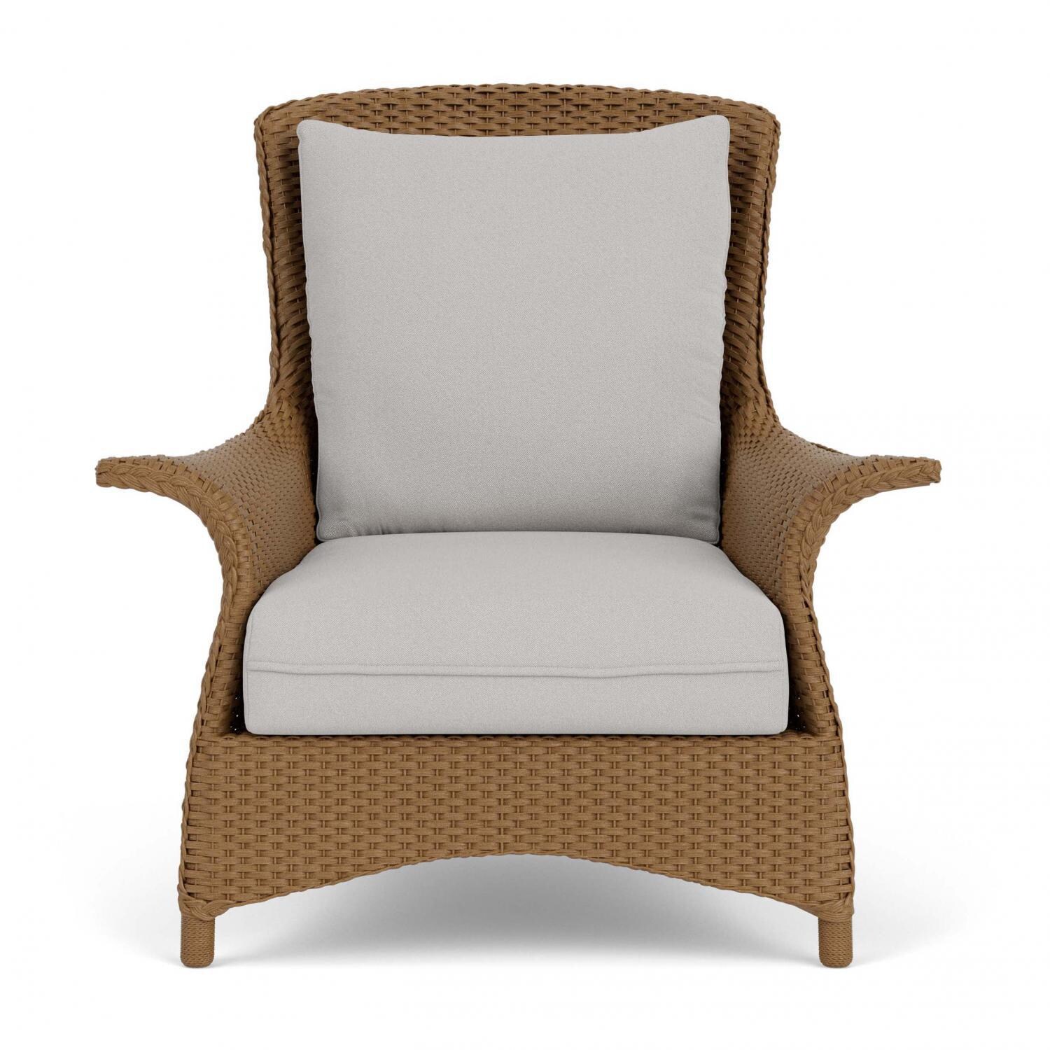 Lloyd Flanders Mandalay Lounge Chair in Hickory Finish with Tundra Dove fabric thumbnail