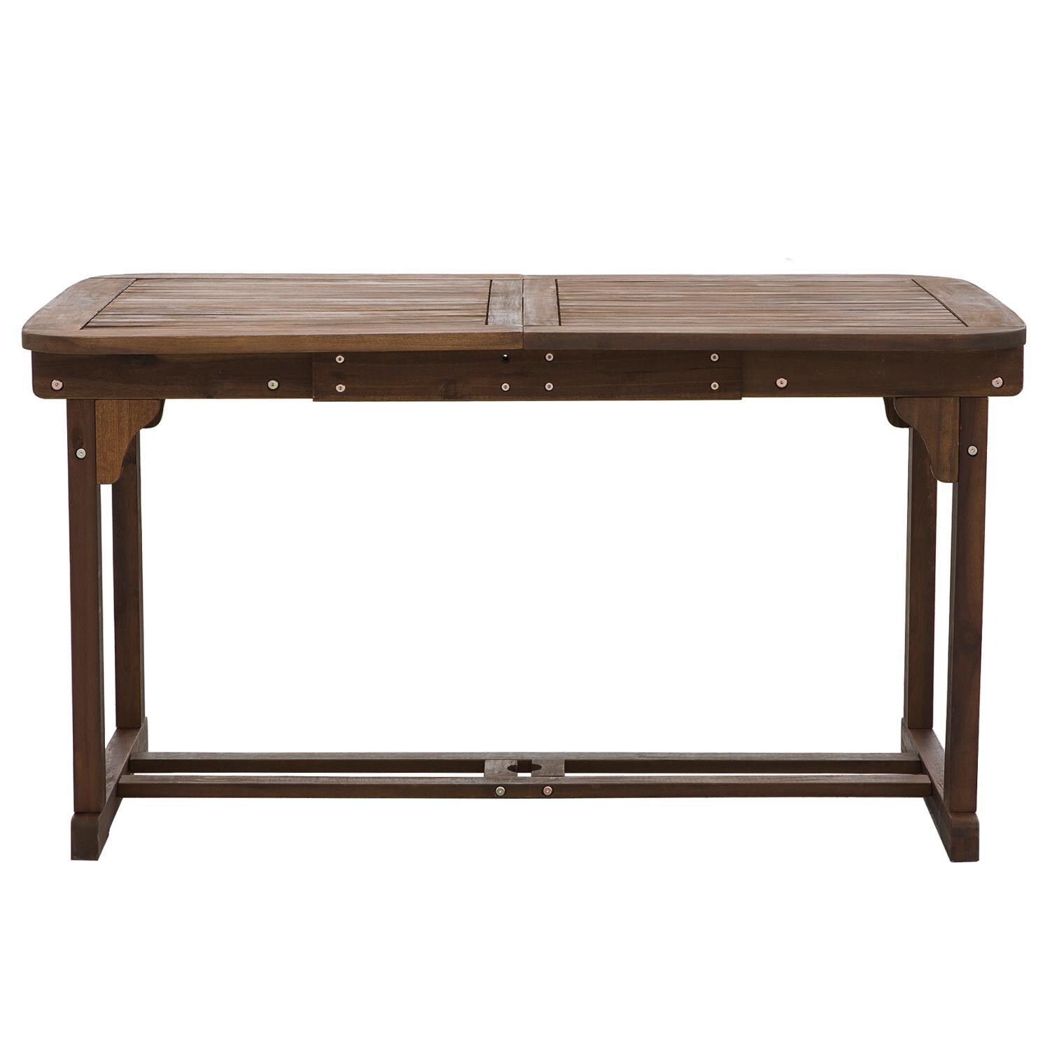 Ultimate Patio Horizon Way 55 X 35 Inch Rectangular Dark Brown Acacia Patio Dining Table - No Extension thumbnail