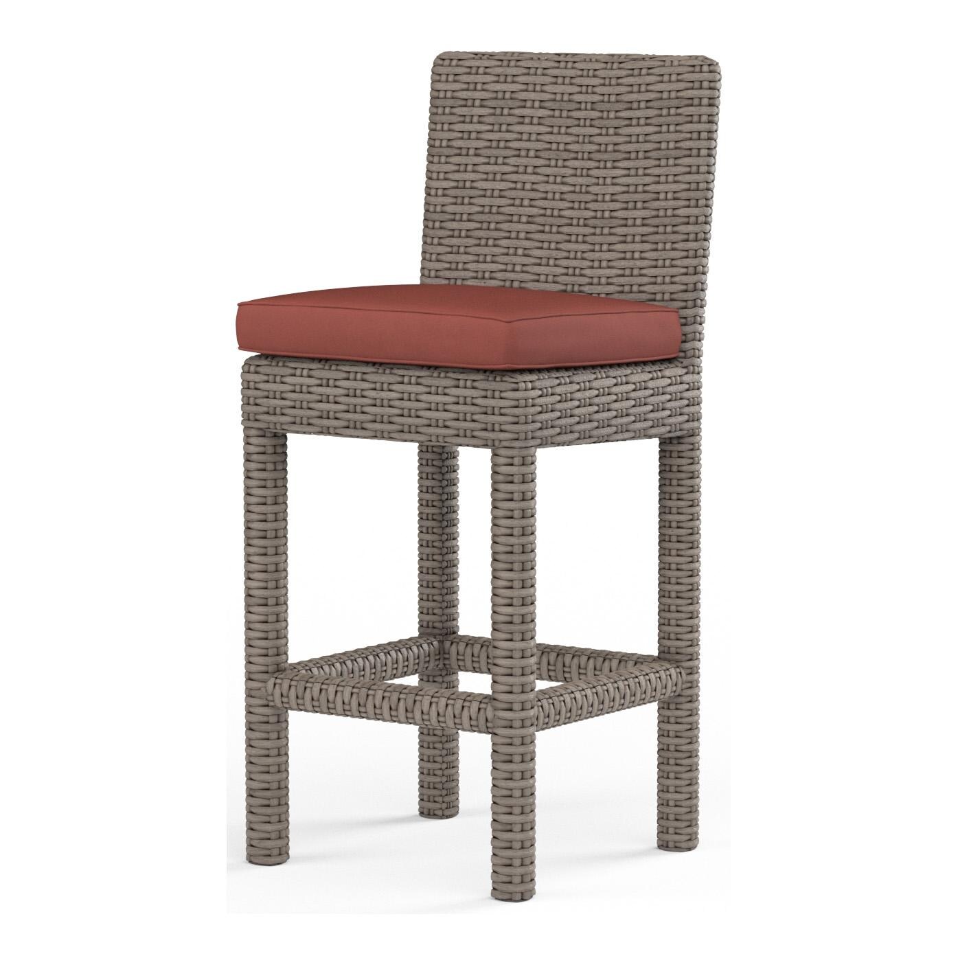 Coronado Wicker Counter Height Bar Stool in Driftwood/Canvas Henna by Sunset West