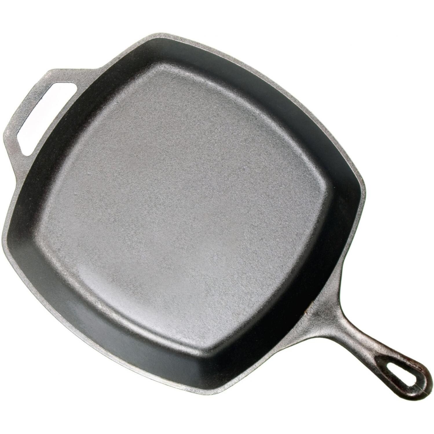 Lodge 10.5Inch Seasoned Cast Iron Square Skillet L8SQ3