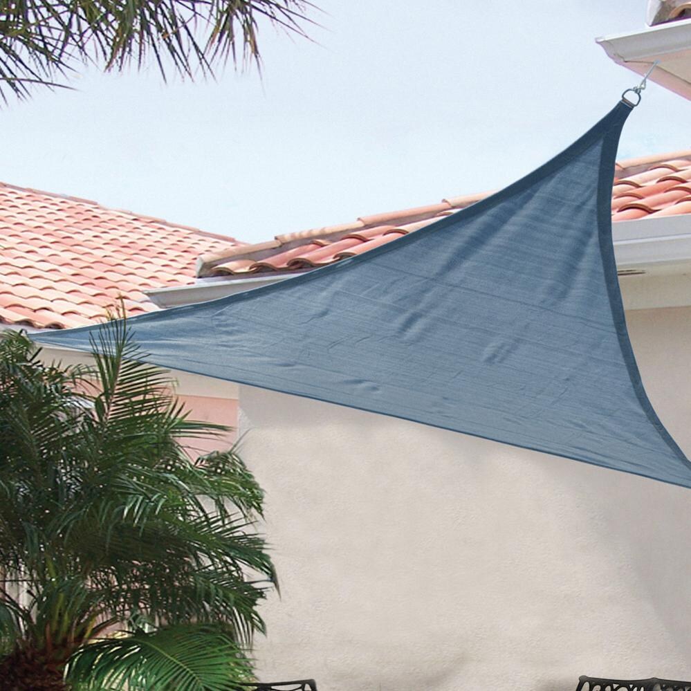ShadeLogic Sun Shade Sail Heavy Weight 12 Foot Triangle - Sea Blue Awning thumbnail