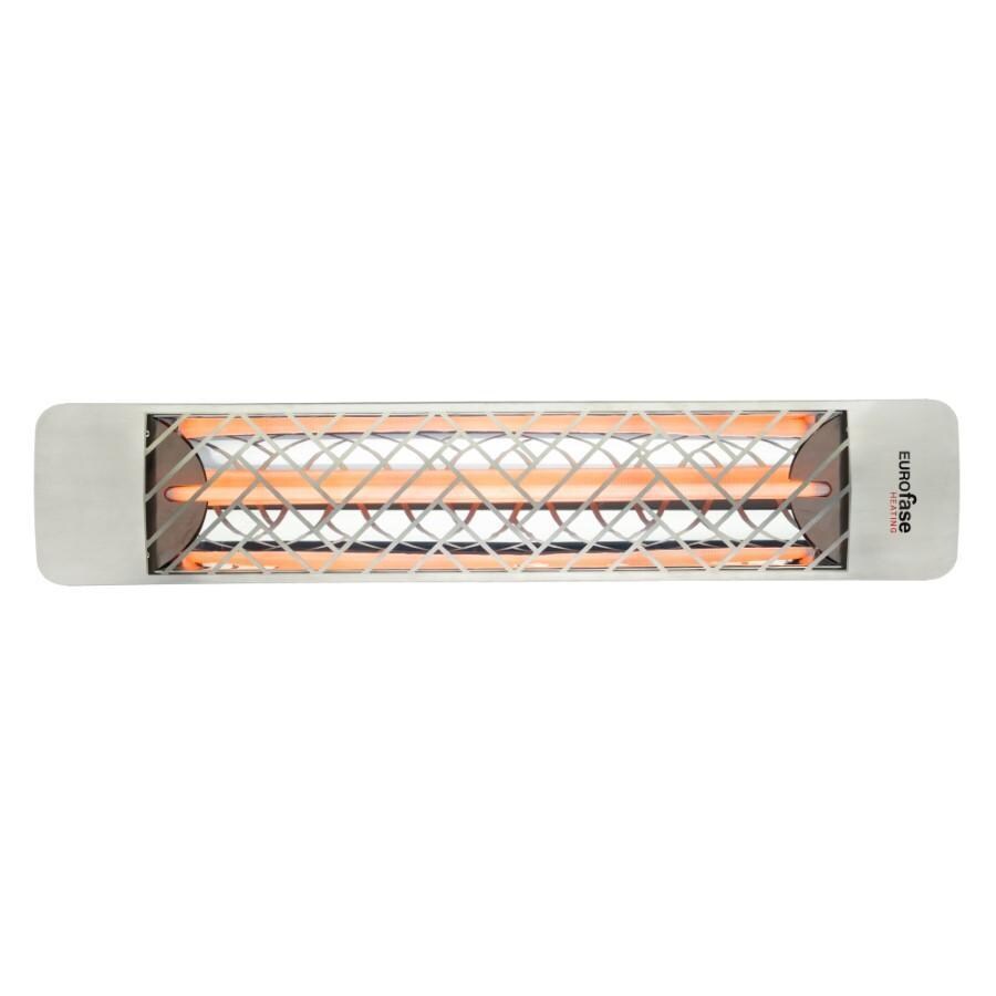 Eurofase Plug-In Chevron Series 39-Inch 1500 Watt Single Element 120V Electric Infrared Patio Heater In Stainless Steel - EF15120S1