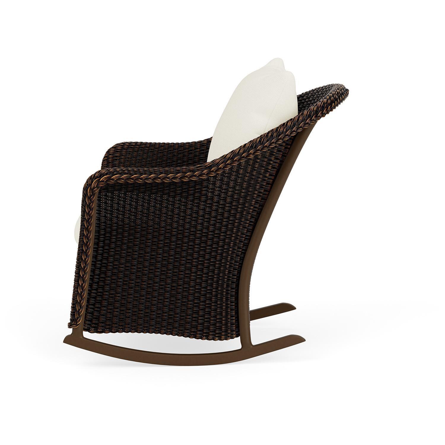 Lloyd Flanders Weekend Retreat Lounge Rocker in Mink Finish W/ Sailcloth Salt Fabric - Side - White Background thumbnail